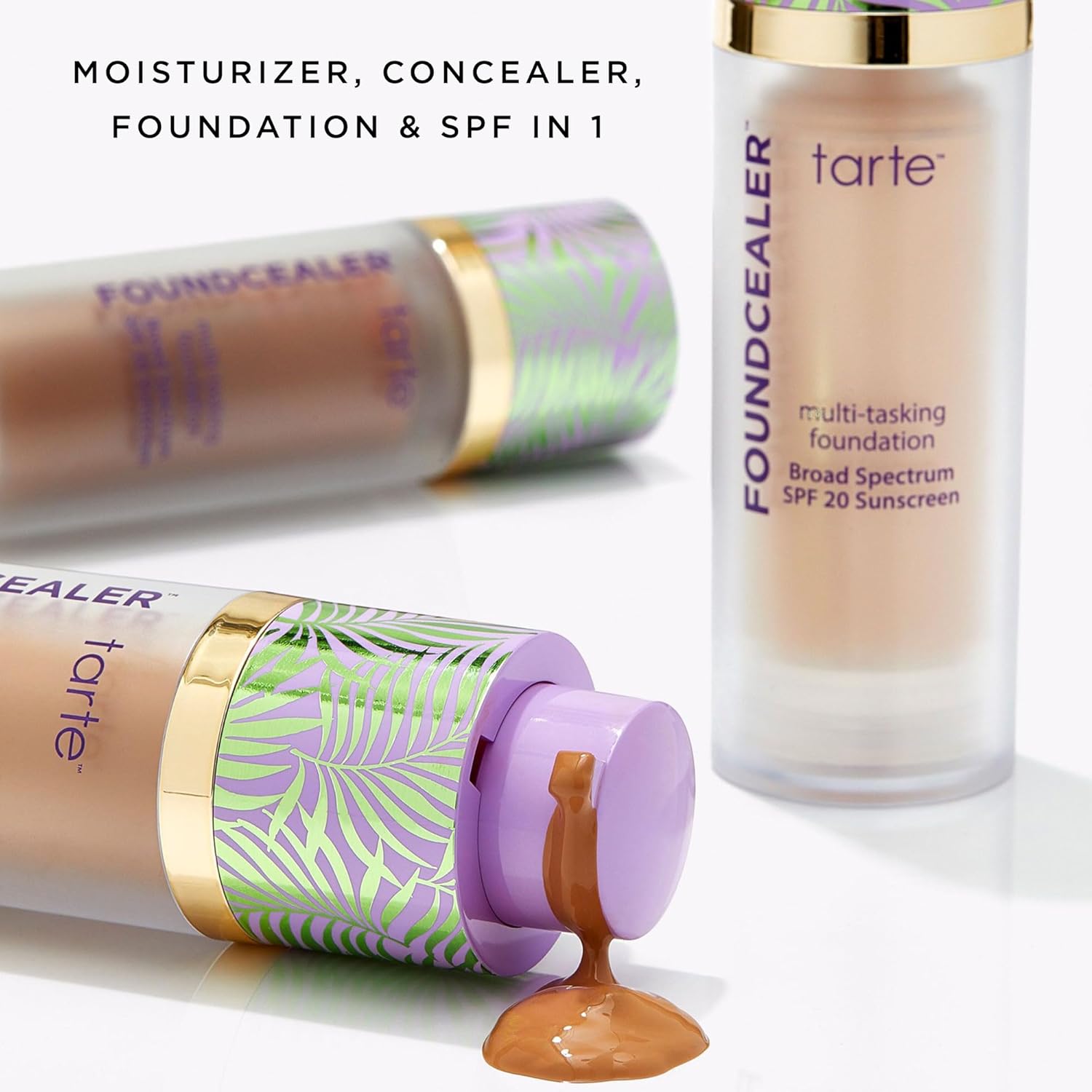 tarte Babassu Foundcealer Dewy Foundation Broad Spectrum SPF 20 Sunscreen – Foundation & Concealer in 1 with SPF, Vegan Skincare Makeup with Radiant Buildable Medium Coverage, Cruelty Free - Image 4