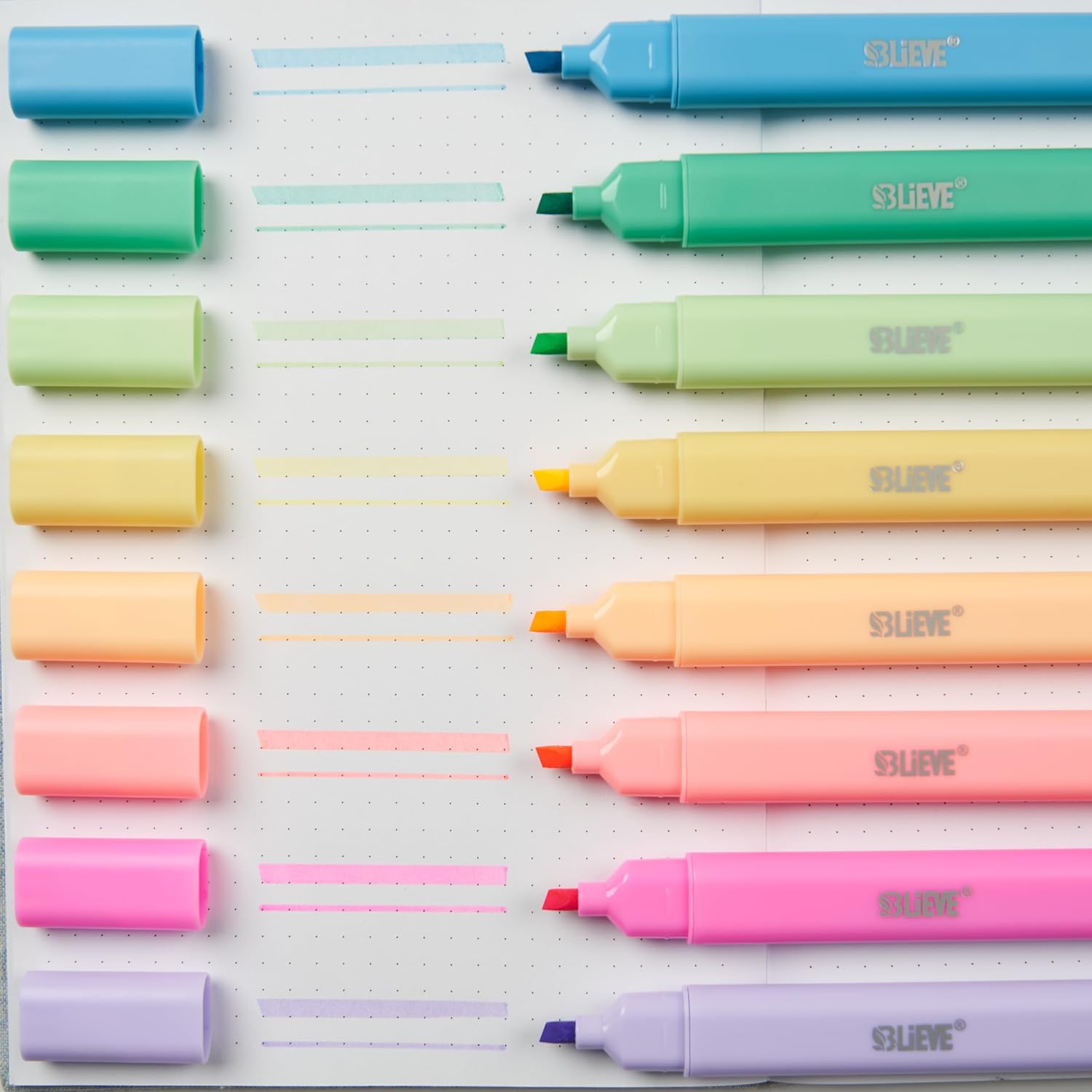BLIEVE Bible Highlighters No Bleed Through, Pastel Colors, Dual Tip, 8 Pack | Aesthetic Cute Highlighters, Chisel Tip & Fine Point For Bible & Journaling, Back To School Supplies - Image 3