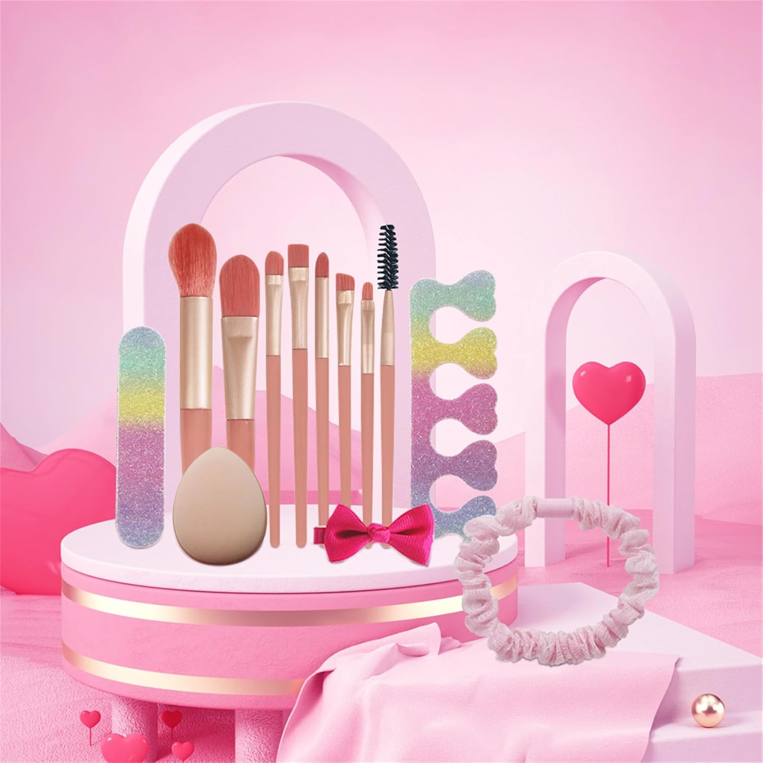 Hot Pink All in One Makeup Kit for Women Full Kit, Mother's Day Makeup Gifts Set for Women Girls, Hot Pink Makeup Essential Bundle Include Eyeshadow Palette Lipstick Blush Foundation Concealer - Image 5