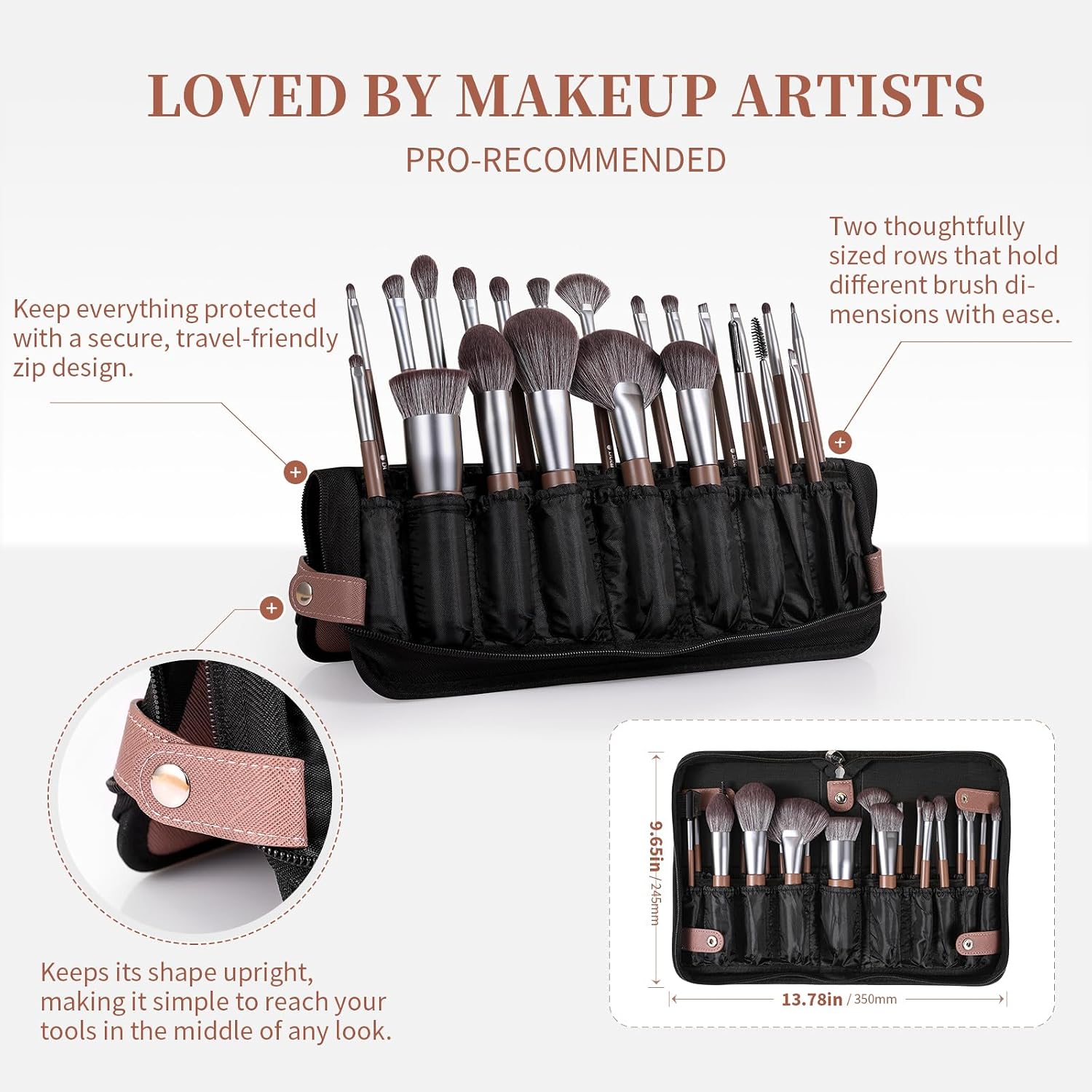 DUcare 22Pcs Makeup Brush Set PRO Makeup Brushes Professional with Bag Premium Synthetic Kabuki Foundation Blending Brush Face Powder Blush Concealers Eye Shadows - Image 2