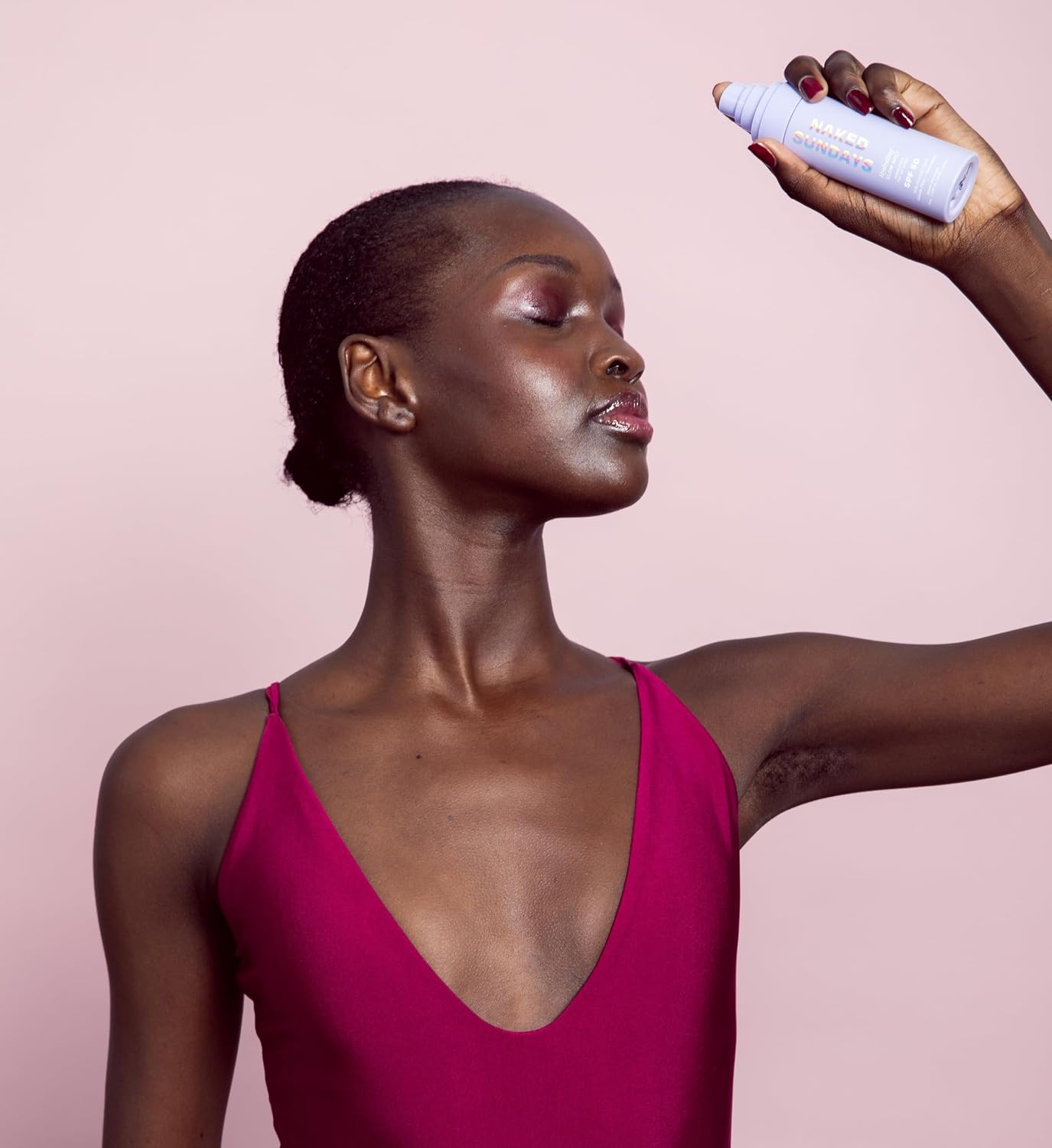 Naked Sundays SPF 50 Hydrating Glow Sunscreen Mist for Face, 75ml | No White Cast, makeup setting spray with Hyaluronic Acid, Vitamin E, Kakadu Plum, Non-Greasy, Vegan & Cruelty-Free - Image 5