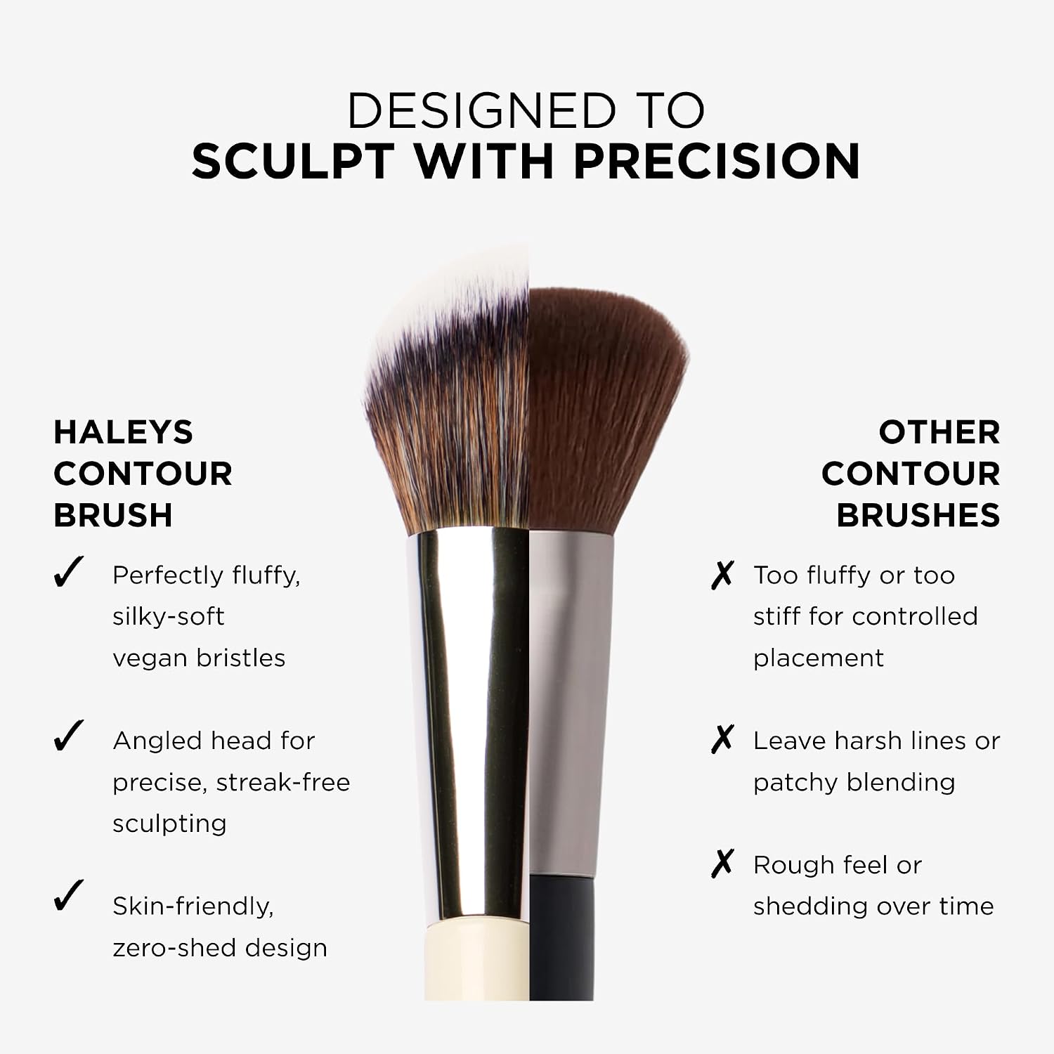 Haleys Angled Contour Brush, Soft & Flexible Bristles, Vegan & Cruelty Free | For Powder, Cream, Foundation, Blush, Highlighter, Concealer & Bronzer, Makeup Bag Essential - Image 3