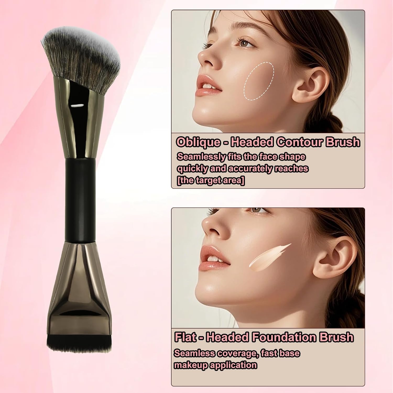 4Pcs Nose Contour Brush Set, Angled Makeup Brushes for Highlighting, Sculpting - Synthetic Fiber for Foundation, Cream & Powder Makeup Application Supplies - Image 6