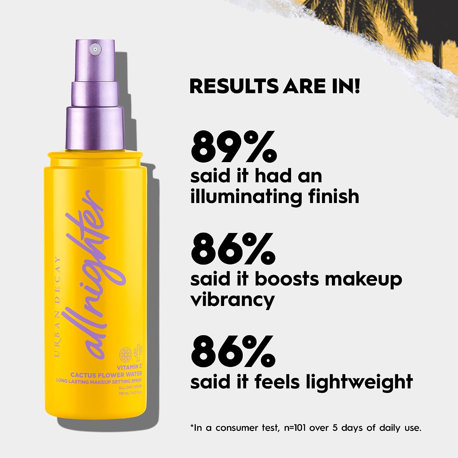Urban Decay All Nighter Vitamin C Hydrating Makeup Setting Spray for Face, Transfer-Resistant, Waterproof, 16 HR Wear, with Vitamin C & Cactus Flower Water, Illuminated Finish, for Dry Skin, Vegan - Image 4