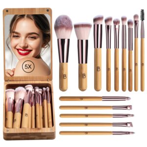 BS-MALL 14Pcs Travel Makeup Brush S...