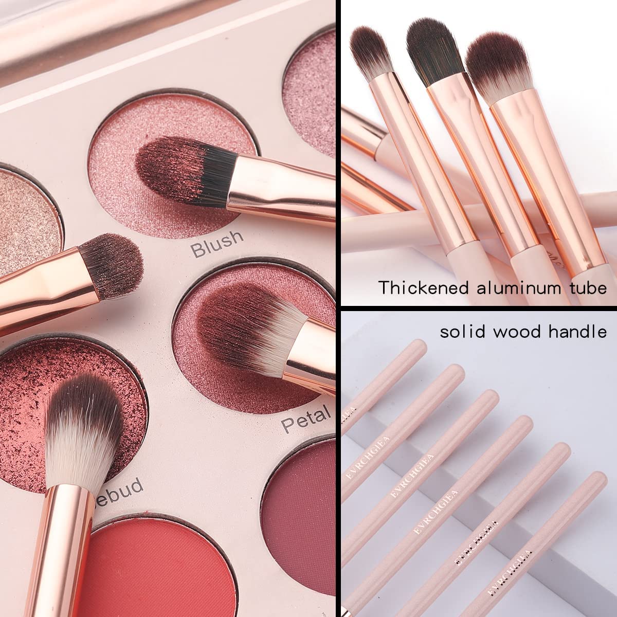 Eye Makeup Brush Set, 6 Pcs Professional Blending Eyeshadow Makeup Brushes for Concealer Eyebrows Eyeliner, Soft Hairs & Wood Handle - Image 3