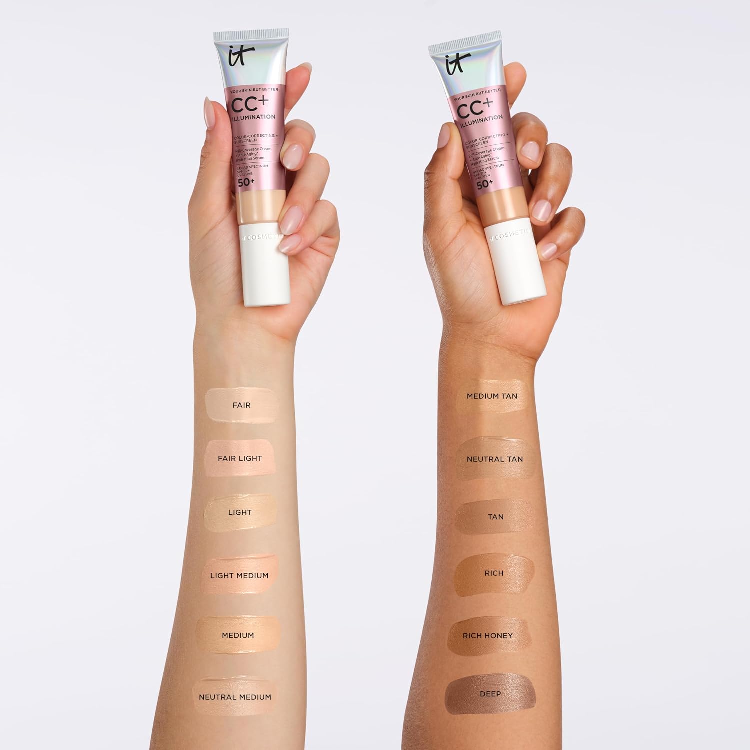 IT Cosmetics CC+ Cream Illumination Radiant Foundation with SPF 50+ | Full Coverage Color Correcting Foundation for Normal/Dry + Mature Skin - Anti-aging Hydrating Serum, Peptide + Niacinamide - Image 5