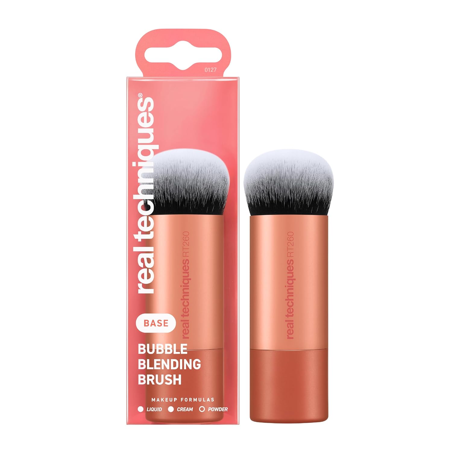 Real Techniques Bubble Blending Brush, Makeup Brush For Foundation and Tint | Face brush for liquid and cream products, ultra dense, for quick all-over blending, UltraPlush bristles, cruelty-free