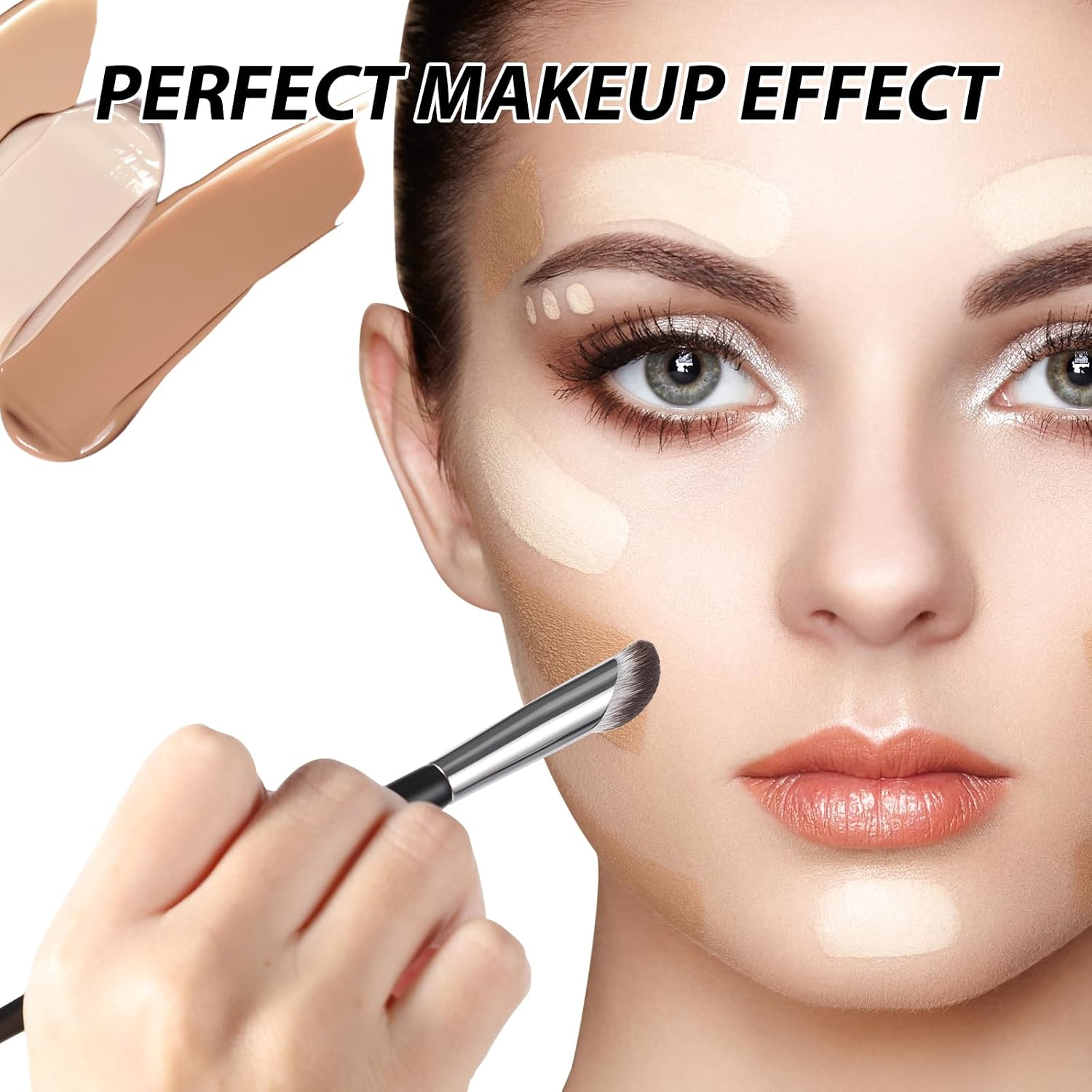 Angled Concealer Brush Under Eye, Precision Nose Shadow Contour Brush | Eyeshadow Blending | Highlight Blending | Nose Sculpting | Concealer for Blemishes, Dark Circles, Nostrils, and Imperfections - Image 7