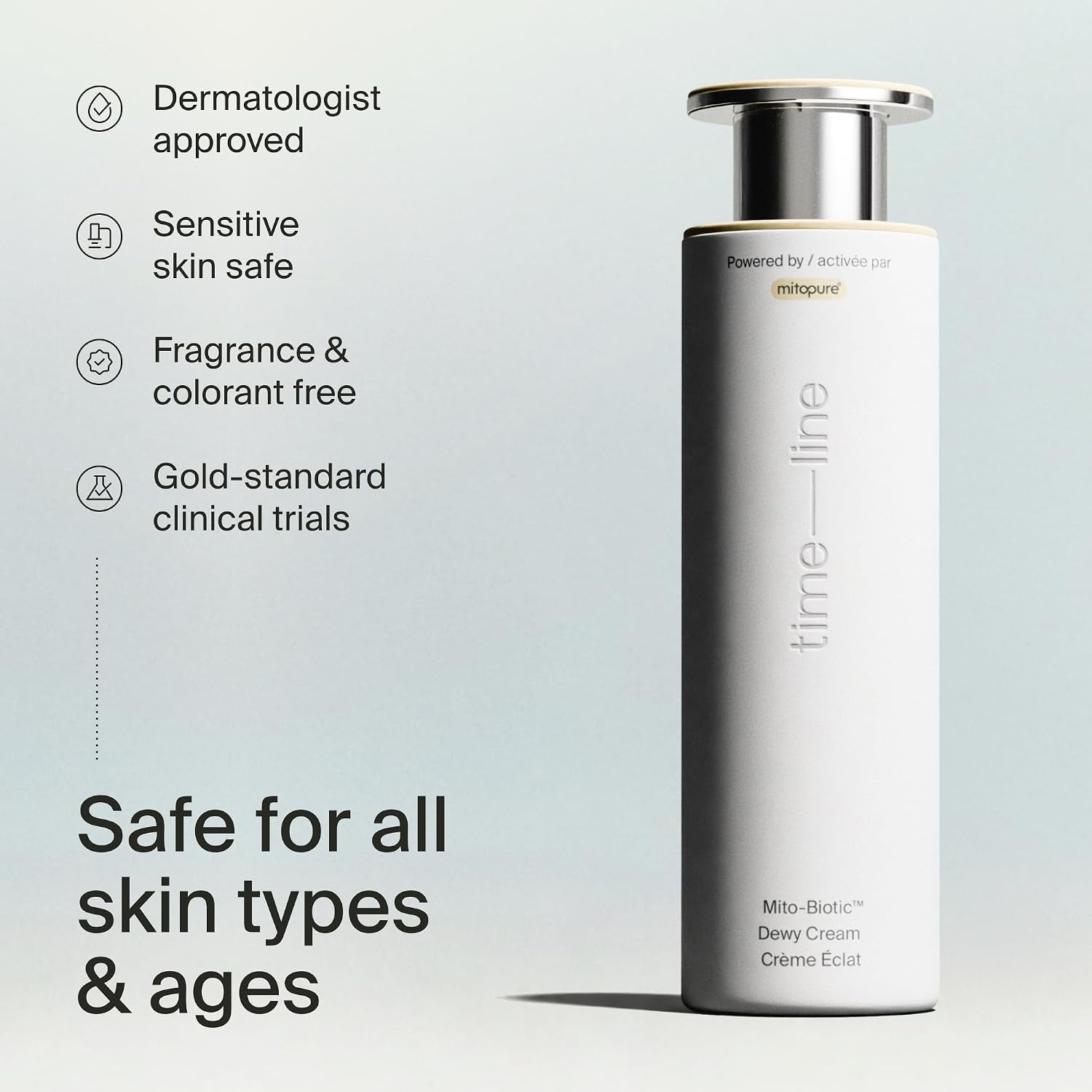 Timeline Mitopure™ - Dewy Cream Lightweight Moisturizer With Peptides to Hydrate, Plump & Protect Dry Skin - 1.7 Fl Oz - Image 6