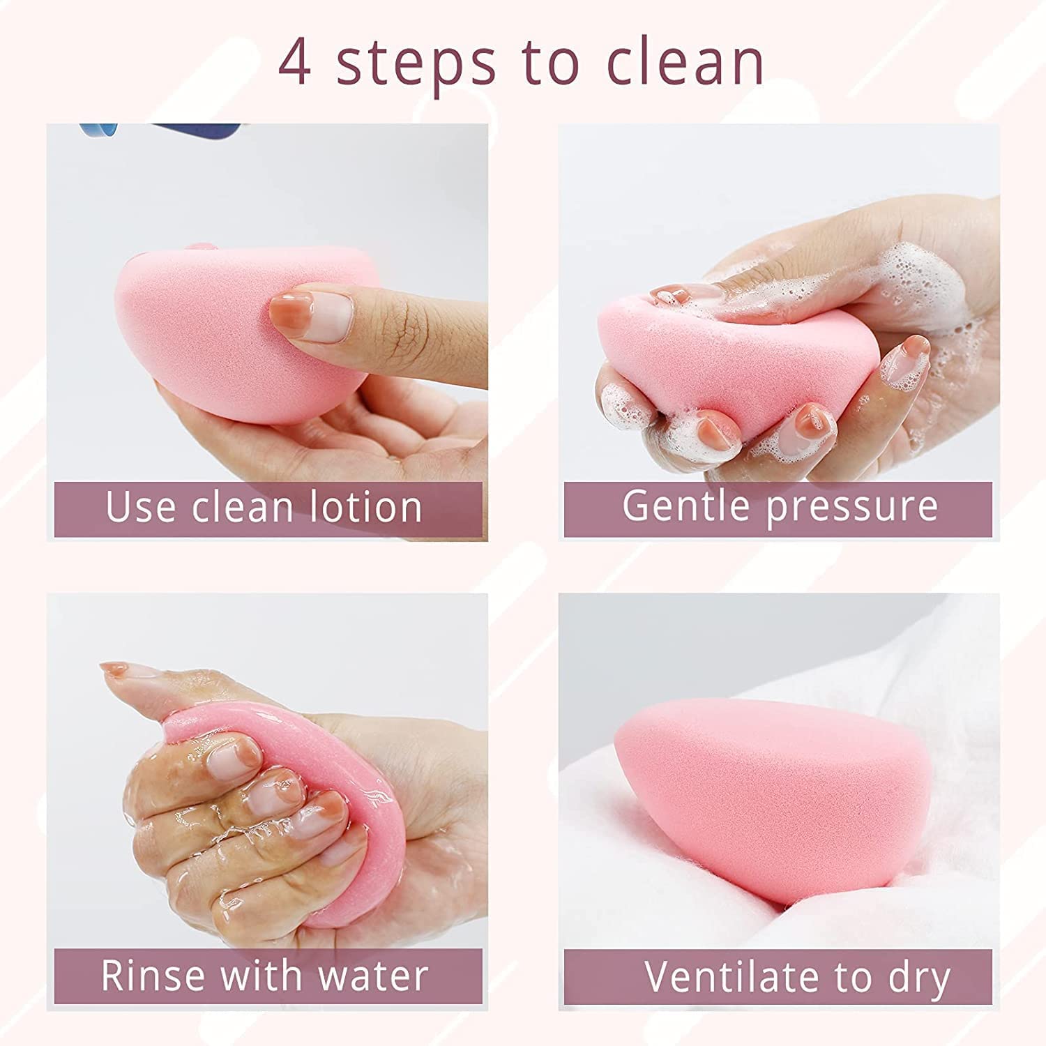 BEAKEY Makeup Sponge Set of 2, Flat Duo Patented Pink Beauty Sponges | Foundation and Powder Application, Soft Blending Blender, Large Flat Design, Latex Free, Beauty Tools for Makeup Lovers - Image 7