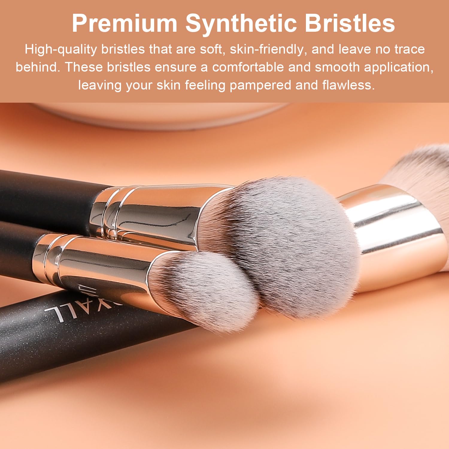 Foundation Concealer Brush, 2Pcs Angled Contour Blending Brush set | 170S buffs liquid foundation and cream contour no streak. 270S conceals dark circles and blemishes. Liquid cream powder - Image 2