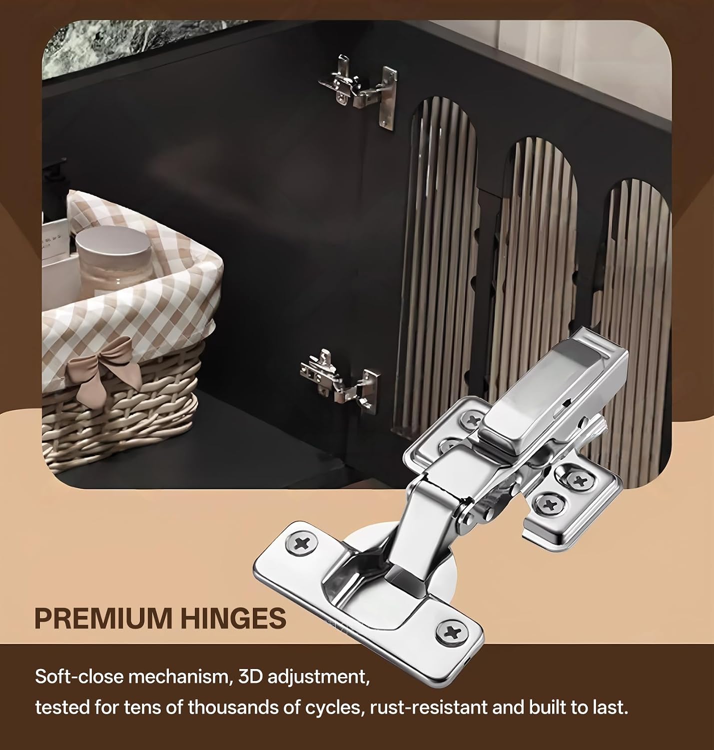 Luxury Bathroom Vanities, Modern Bath Vanity with Double Sink, LED Smart Anti-Fog Mirror and Luxurious Stone Top, Floating Bathroom Sink Cabinet with Drawers and Glass Cabinet Door (Brown,68") - Image 7