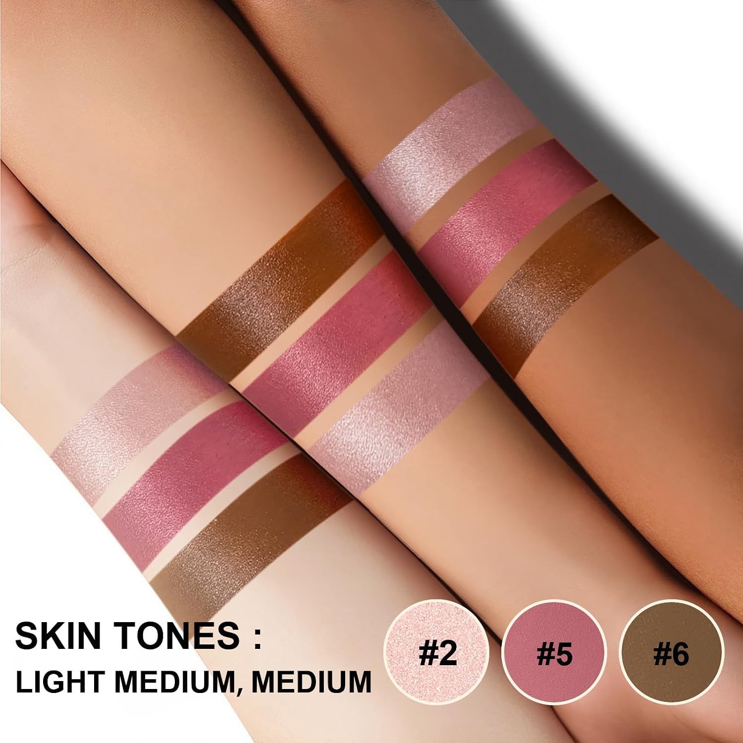 3Pcs Contour Stick Kit,Shades with Highlighter Blush Bronzer, LIGHT MEDIUM | Sculpt the Cheeks, Longwear Smooth Non-greasy Formula for All Skin Type, Dewy & Matte Finish - Image 4