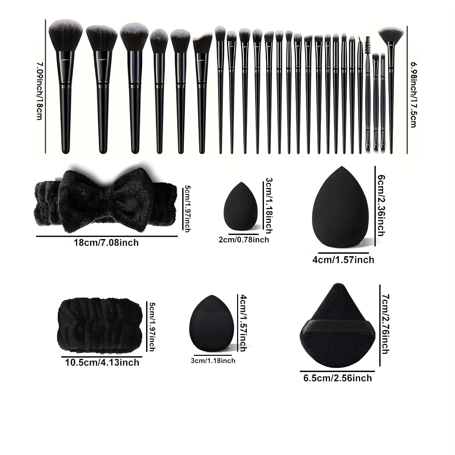 HGHDBT 36Pcs Black Makeup Brushes Set Professional Makeup Kit Multi-functional Makeup Tool Set with Facial Makeup Accessories, Foundation Makeup Brush Kit Eye and Face Make up Brushes & Tools - Image 3