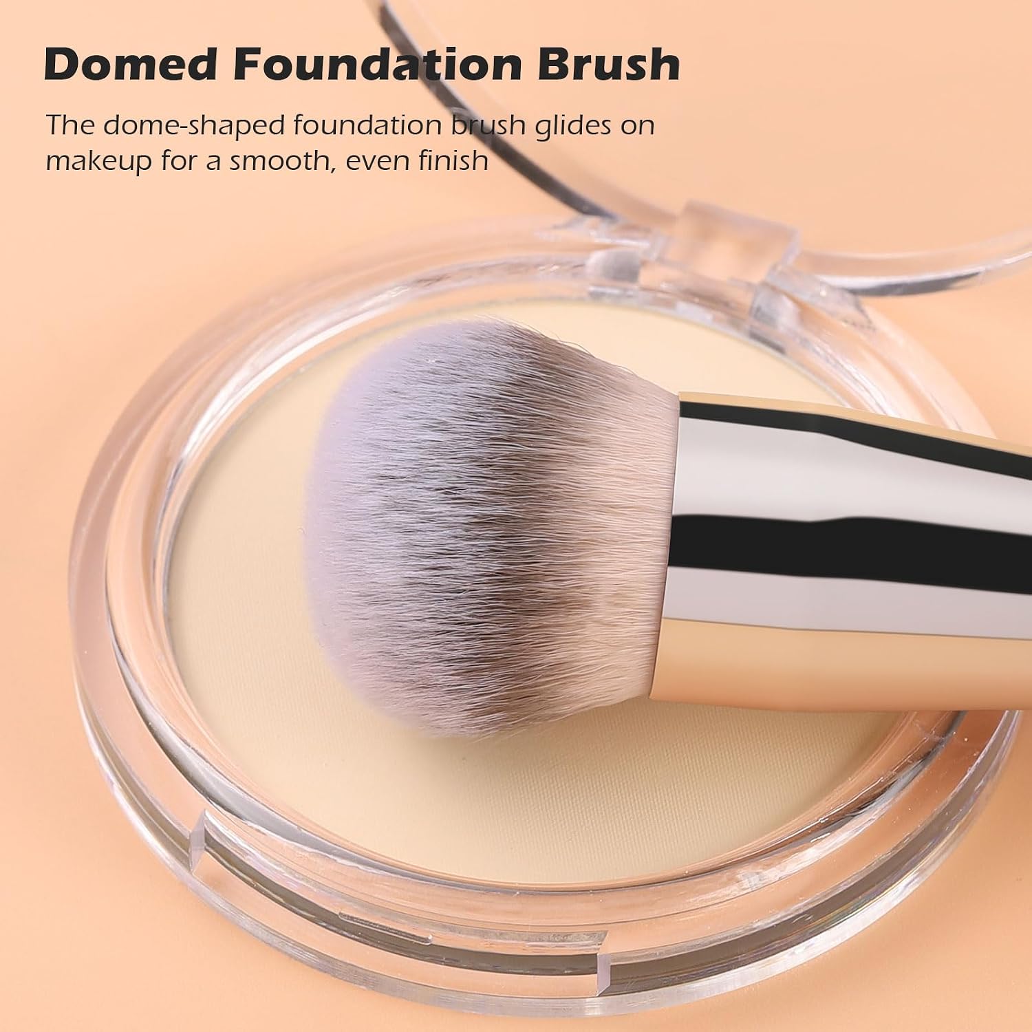 Dual-Ended Brush, Domed Foundation Curved Contour Bronzer Brush | Dome buffs foundation and blends contours seamlessly. Curved side defines cheekbones and warms skin. Soft synthetic - Image 2