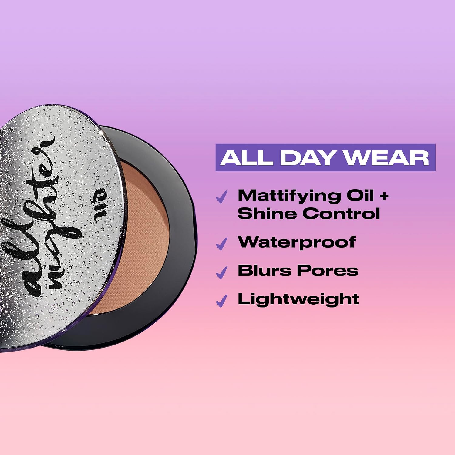 Urban Decay All Nighter Waterproof Setting Powder for Face - Matte Finish | Mattifying Face Powder with Shine + Oil Control, Translucent Universal Pressed Setting Powder, Up to 11HR Wear, Blurs Pores - Image 3