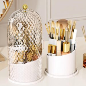 Makeup Brush Holder with Lid,360 Ro...