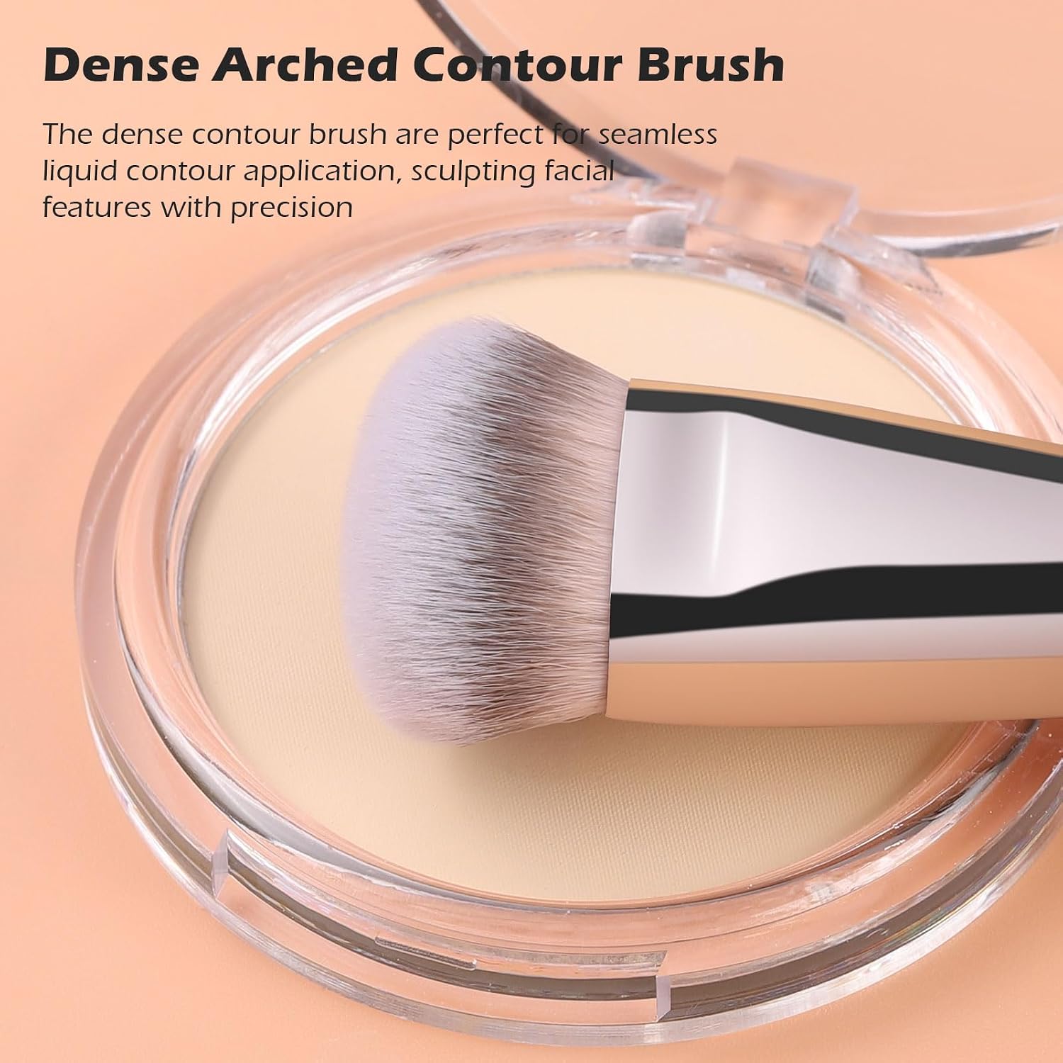 Dual-Ended Brush, Domed Foundation Curved Contour Bronzer Brush | Dome buffs foundation and blends contours seamlessly. Curved side defines cheekbones and warms skin. Soft synthetic - Image 3