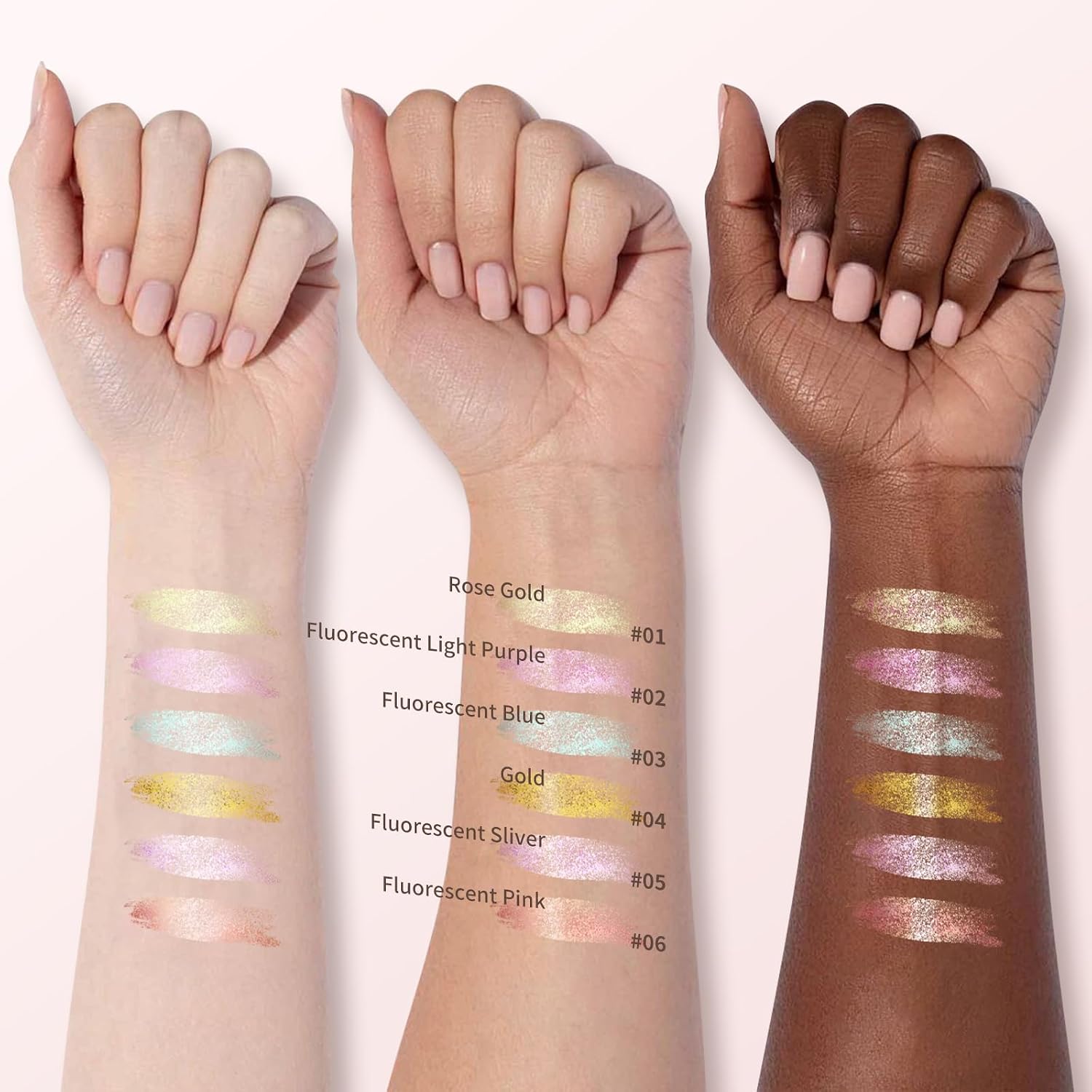 Color Nymph Glitter Liquid Highlighter Stick, Gel Cream Highlighter For Face Eye Body Chameleon Shimmer Glow Makeup Highlighters With Sponge Tip - 05# Fluorescent Sliver - Image 7