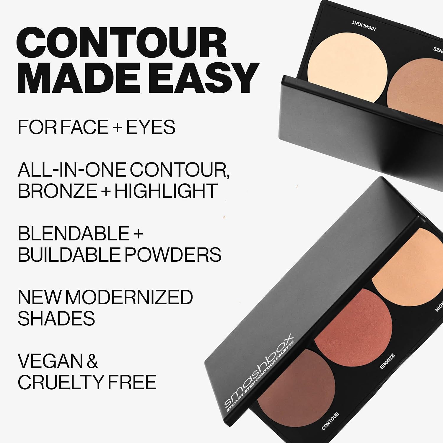 Smashbox Step-By-Step Contour Palette | Sculpt + Glow All-In-One Contour Kit with Blendable + Buildable Formulas - Image 3