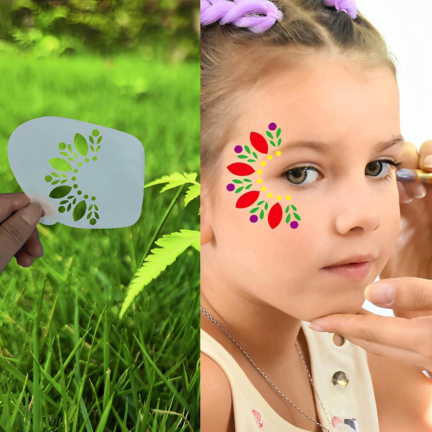 28 pcs Face Paint Stencils Kits Face Painting Stencils Reusable | Reusable Face Tattoo Painting Templates for Kids - Image 8