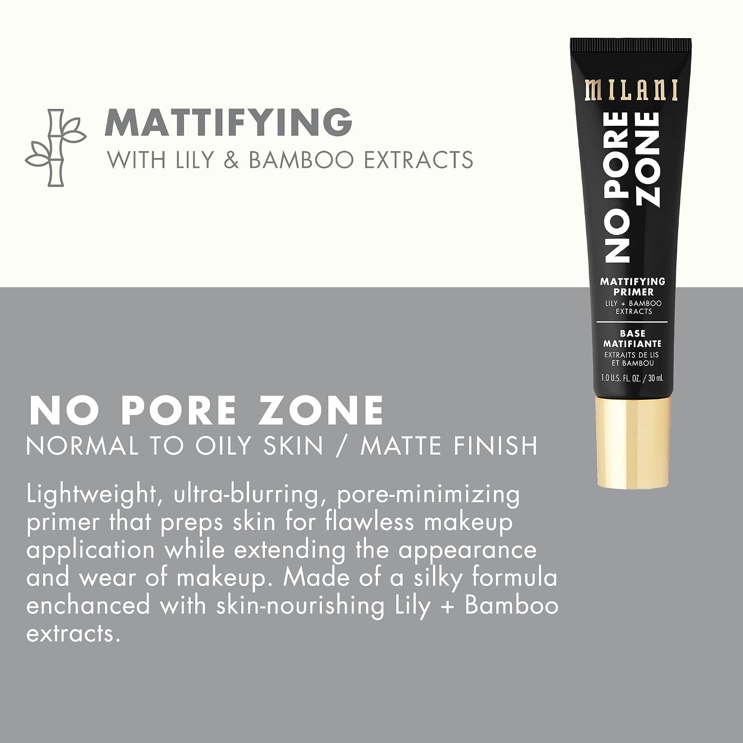 Milani Face Primer for Makeup - No Pore Zone Mattifying Primer 1.0 Fl. Oz | Mattifying Face Primer Designed To Nourish, Minimize Pores And Blur Skin. Vegan & Cruelty-Free. Made In USA. - Image 4