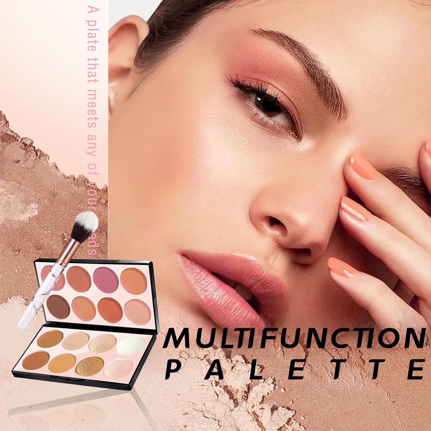 NewBang 16 Colors Blush Contour Highlighter Makeup Palette with Brush, Matte Mineral Face Blush Powder for Cheek, Bright Shimmer Illuminator Bronzer Professional Facial Beauty Makeup Blushes Set - Image 2