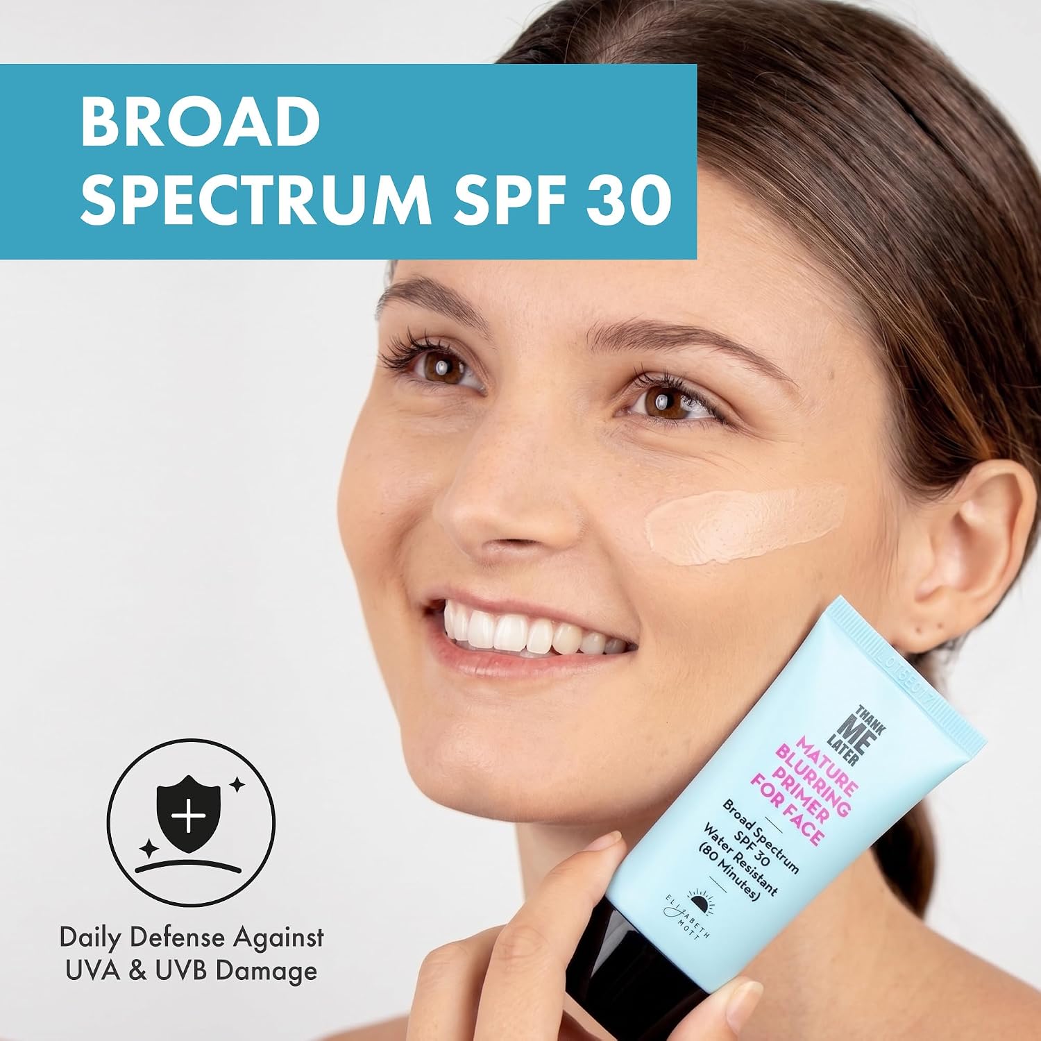 Elizabeth Mott Thank Me Later Blurring Face Primer SPF 30, 30g | Blurring Face Primer with Mineral-Based SPF 30, Lightweight, Hydrating, Soft-Focus Finish, Cruelty-Free - Image 5