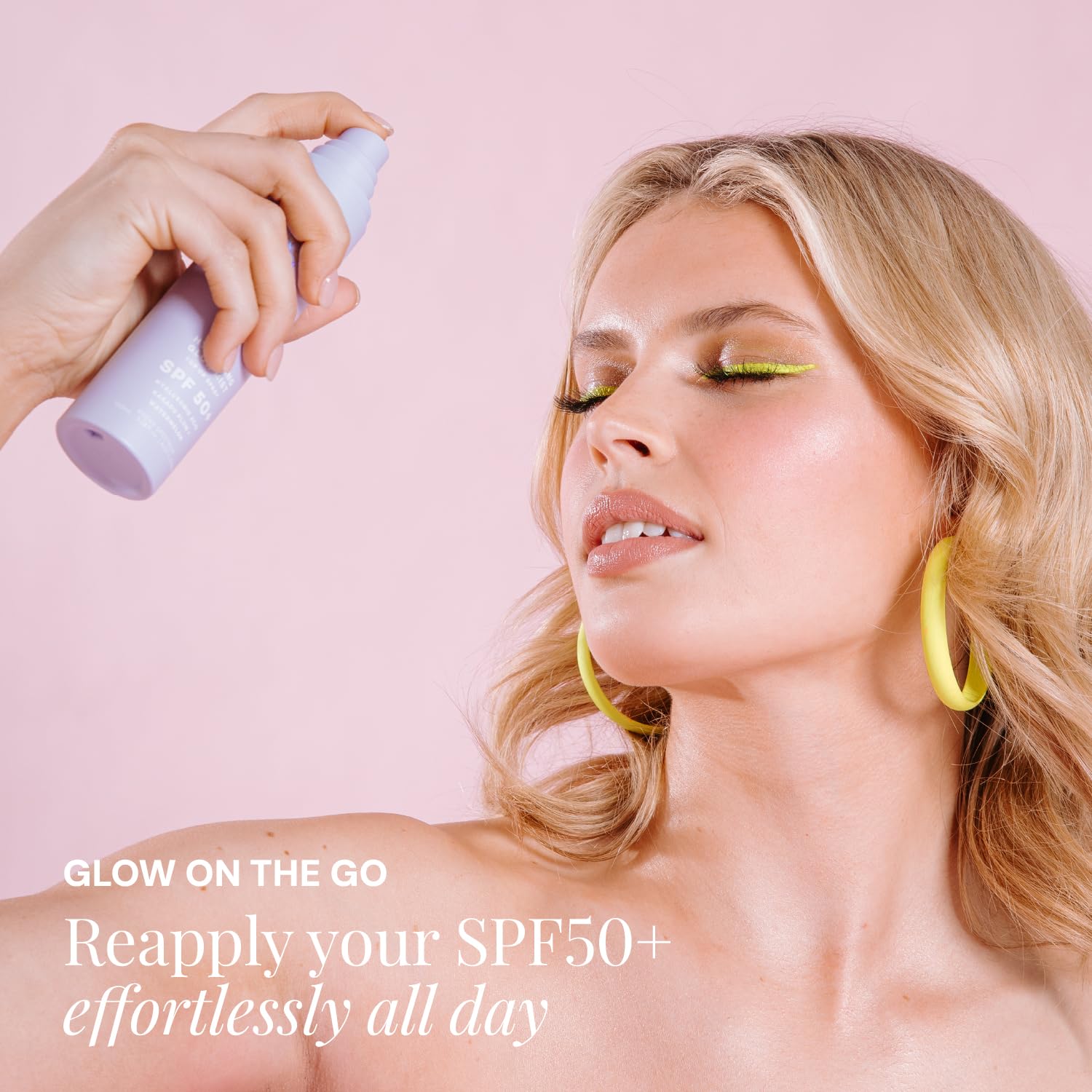 Naked Sundays SPF 50 Hydrating Glow Sunscreen Mist for Face, 75ml | No White Cast, makeup setting spray with Hyaluronic Acid, Vitamin E, Kakadu Plum, Non-Greasy, Vegan & Cruelty-Free - Image 3