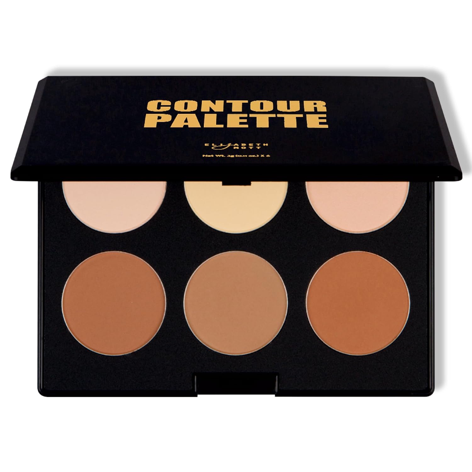 Elizabeth Mott Bronzer Contour Palette with Highlighting Powder | 6 Blendable Shades, Bronzer, Contour & Highlighter, Natural Glow, Long-Lasting, Lightweight, For All Skin Tones, Cruelty-Free