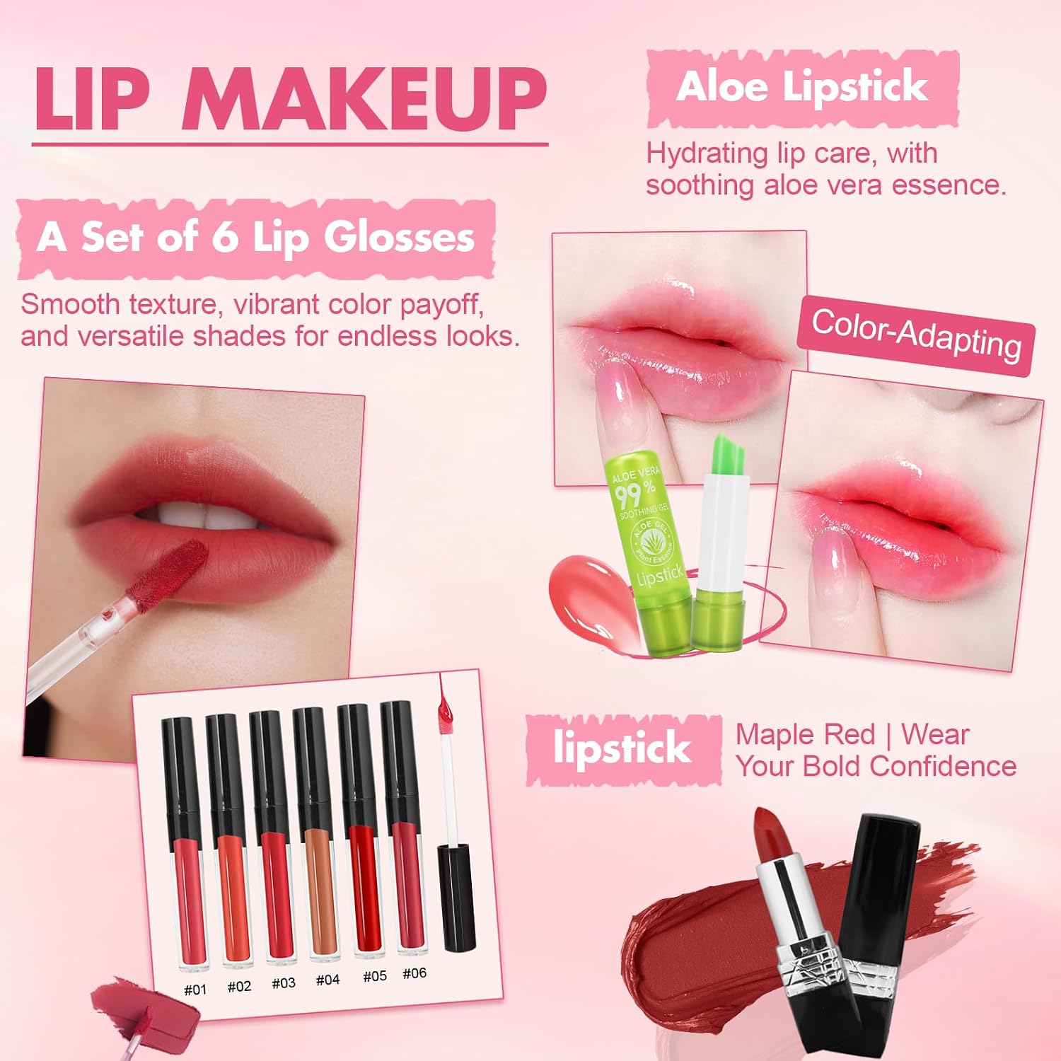 Makeup Kit for Teens & Girls, Makeup Gift Set for Beginners Teenager, Makeup Essential Bundle Includes Foundation Eyeshadow Contour Palette Lipstick Eyeliner Mascara Cosmetic Brush Set - Image 5