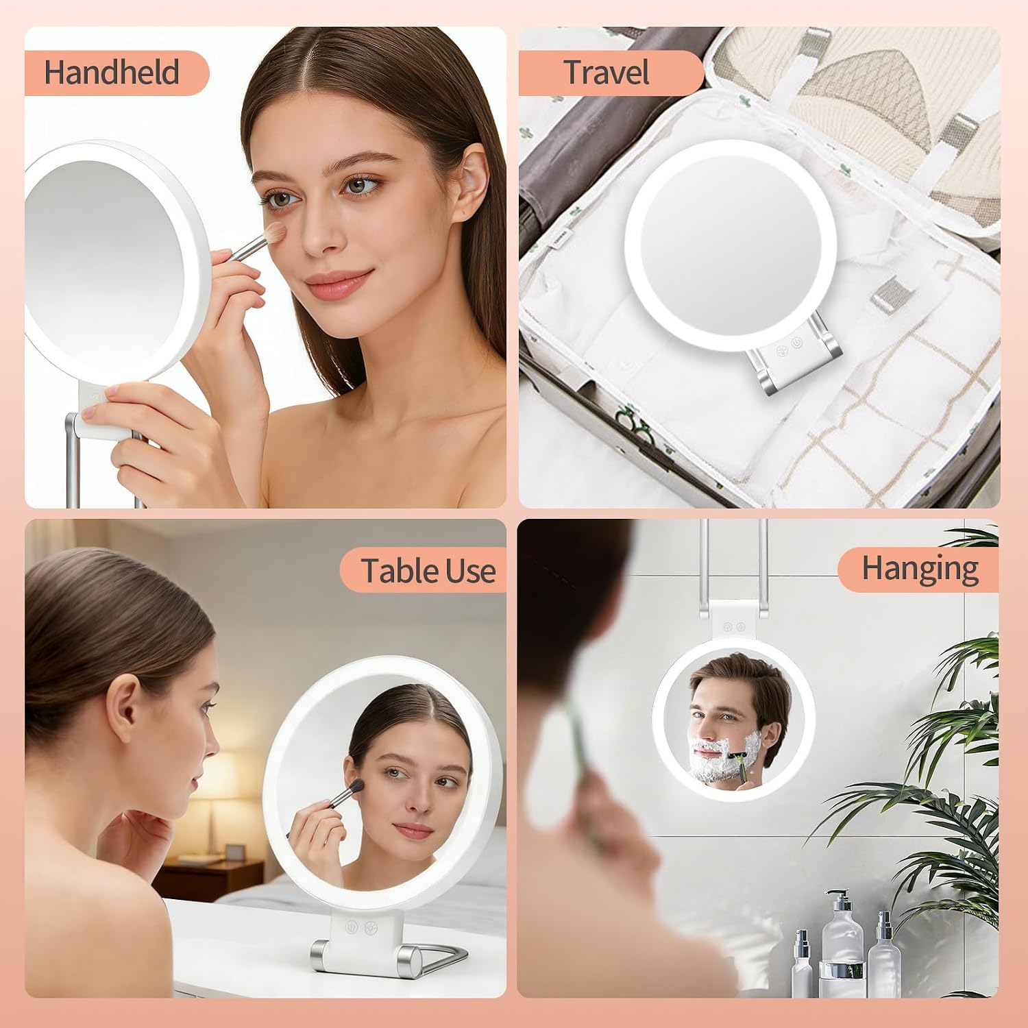 Makeup Mirror with Lights, Magnifying Mirror 1X/30X with Adjustable 3 Color Light, Double Side Control, 2000mAh Rechargeable, Lighted Makeup Mirror with Magnification, Smart Memory, Gift for Women - Image 6