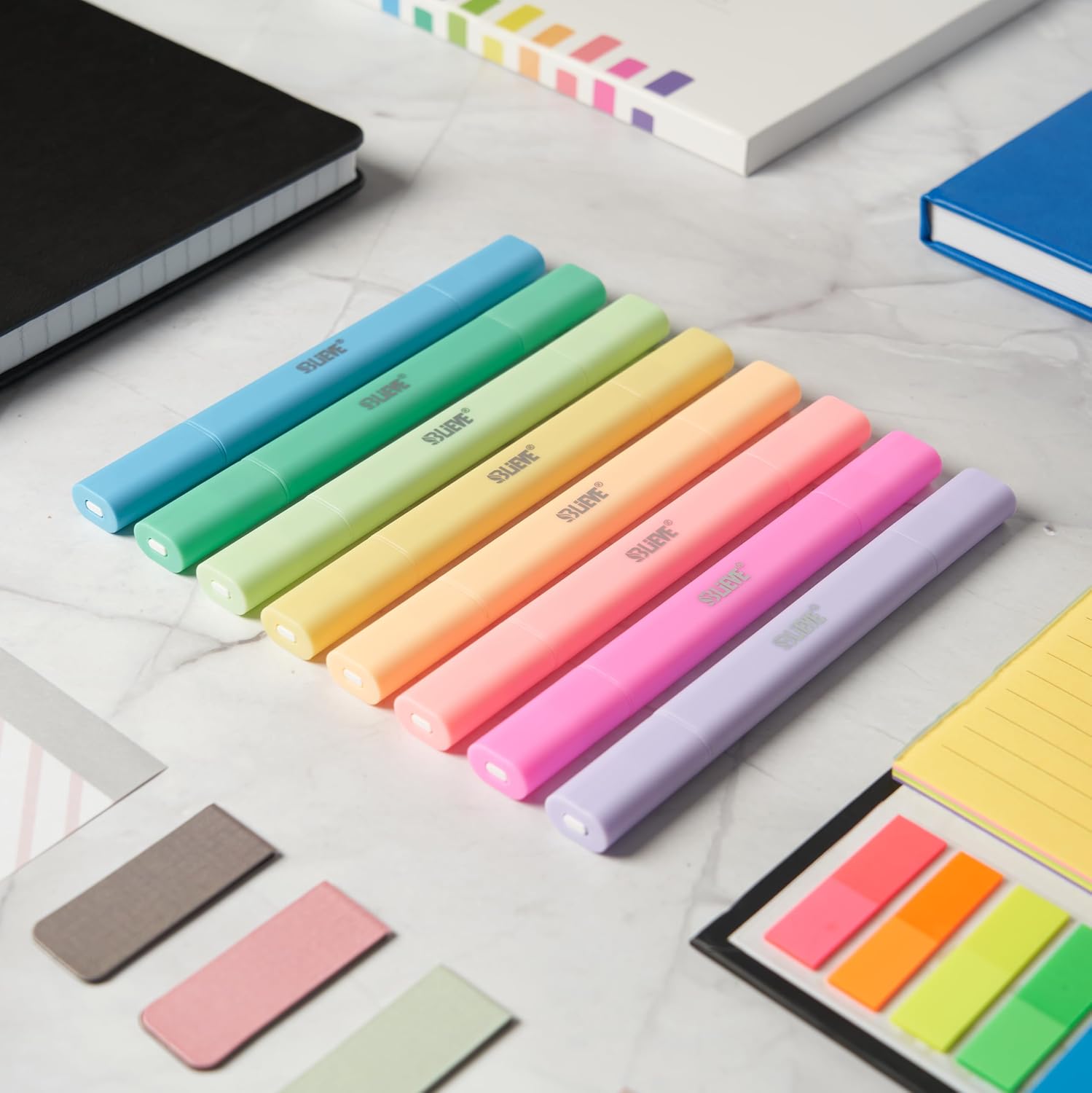 BLIEVE Bible Highlighters No Bleed Through, Pastel Colors, Dual Tip, 8 Pack | Aesthetic Cute Highlighters, Chisel Tip & Fine Point For Bible & Journaling, Back To School Supplies - Image 4