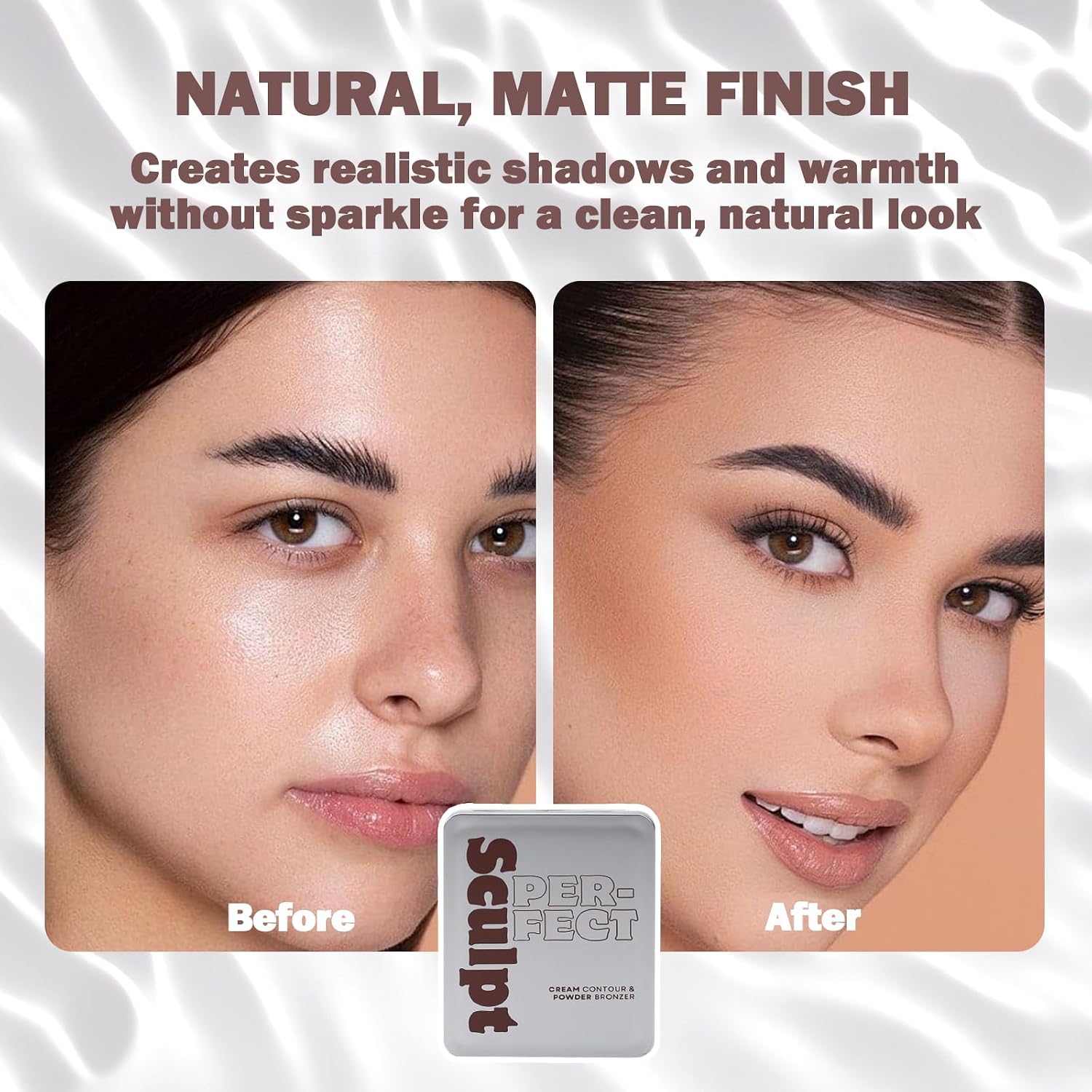 Sculpt Perfect Contour Bronzer Duo Palette – Matte Bronze Powder – Natural Sculpting & Warmth (01 SOFT SANDSTONE, Cream Contour: 0.09 oz / 2.5 g Powder Bronzer: 0.10 oz / 3.0 g) - Image 3