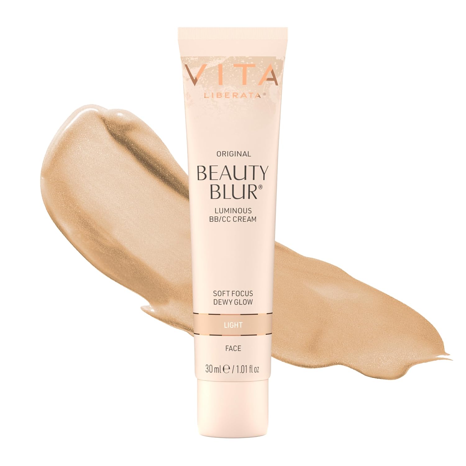 Vita Liberata Beauty Blur Face - Light, BB Cream, Hydrating Skin Finish, Radiant Glow & Flawless Complexion, 1.01 fl oz | Skin Tint + BB/CC Cream, Tinted Primer + Complexion Booster, Blurs Imperfections, Dewy Glow Finish with Hyaluronic Acid
