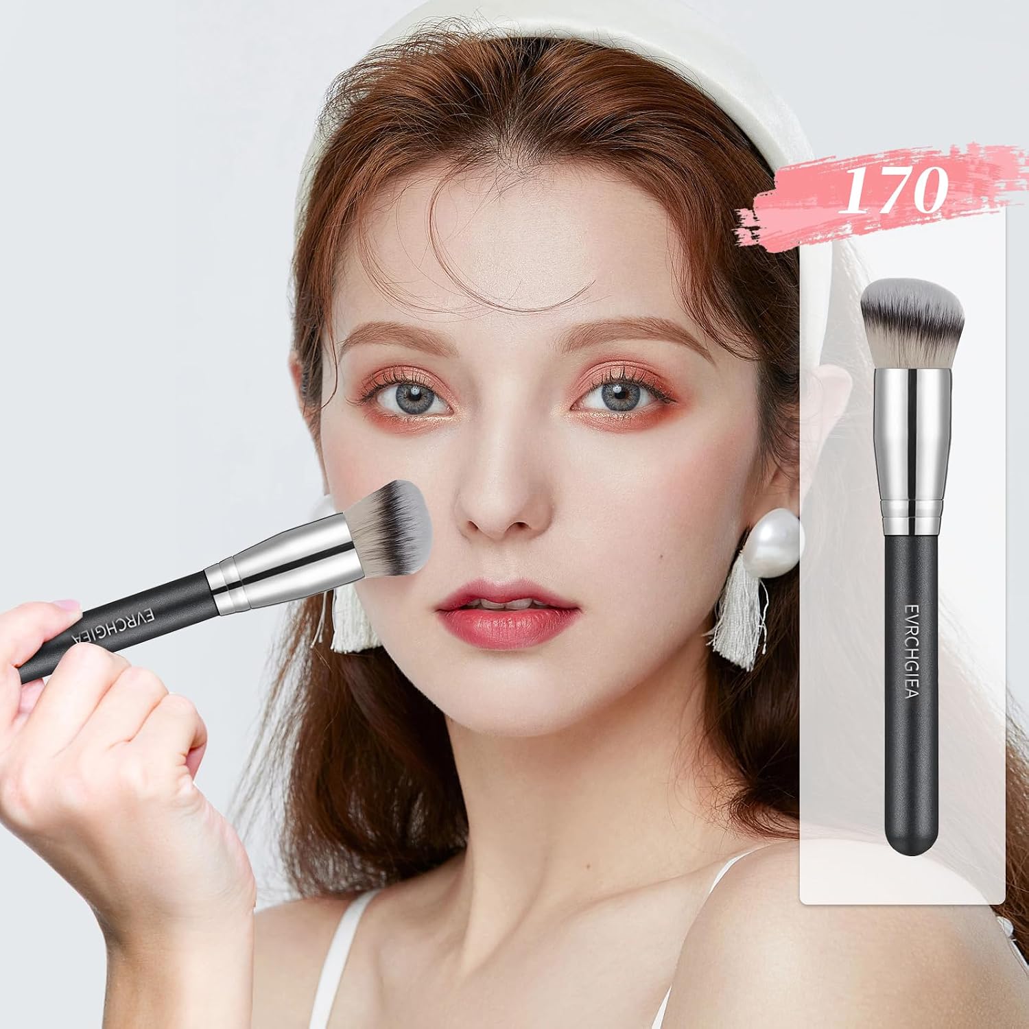Angled Flat Foundation Concealer Contour Brush Set, 2PCS Dense Under Eye Nose Contour Kabuki Brush for Blending Setting Concealing Buffing with Liquid, Cream and Powder (170/270/ 370)… - Image 2