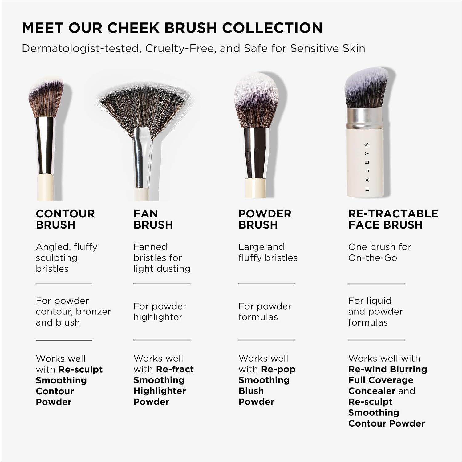 Haleys Angled Contour Brush, Soft & Flexible Bristles, Vegan & Cruelty Free | For Powder, Cream, Foundation, Blush, Highlighter, Concealer & Bronzer, Makeup Bag Essential - Image 6