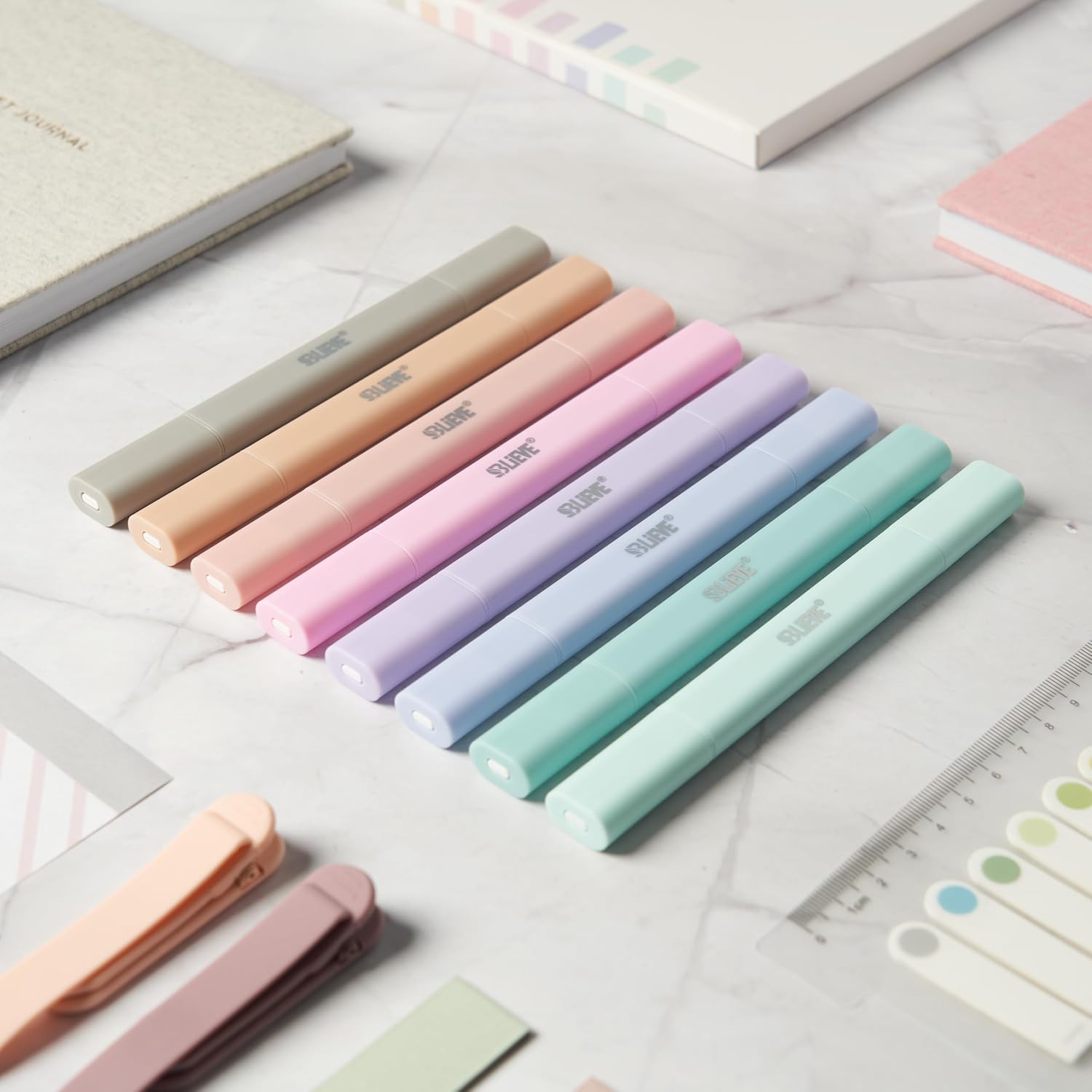 BLIEVE Bible Highlighters No Bleed Through, Pastel Colors, Dual Tip, 8 Pack | Aesthetic Cute Highlighters, Chisel Tip & Fine Point For Bible & Journaling, Back To School Supplies - Image 4