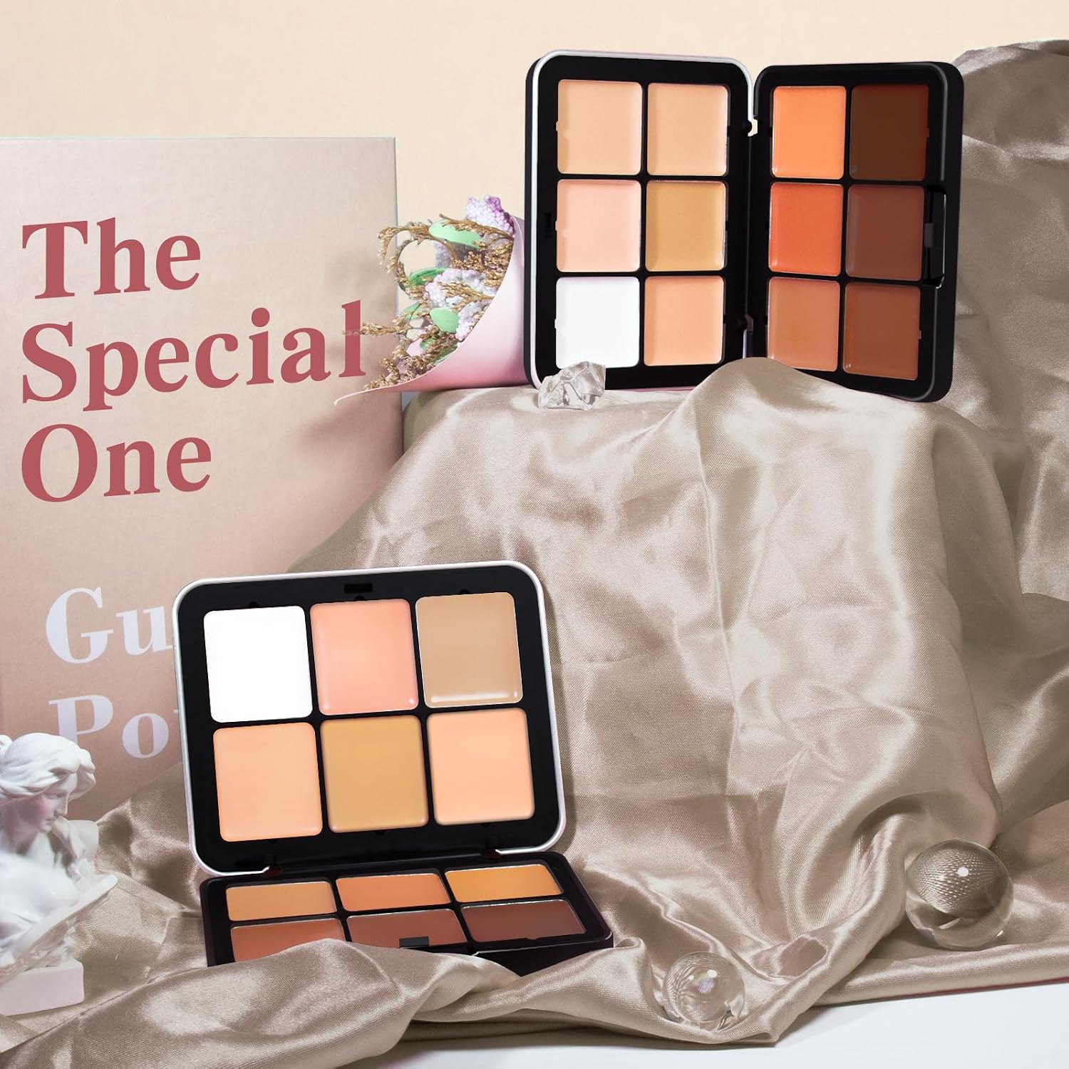 HOSAILY 12 Colors Cream Concealer Foundation Palette, Long-Wearing Smudge Proof Blendable Full Coverage Cream Contour Blush Highlighter Color Correcting Concealer Foundation Palette Makeup - Image 7