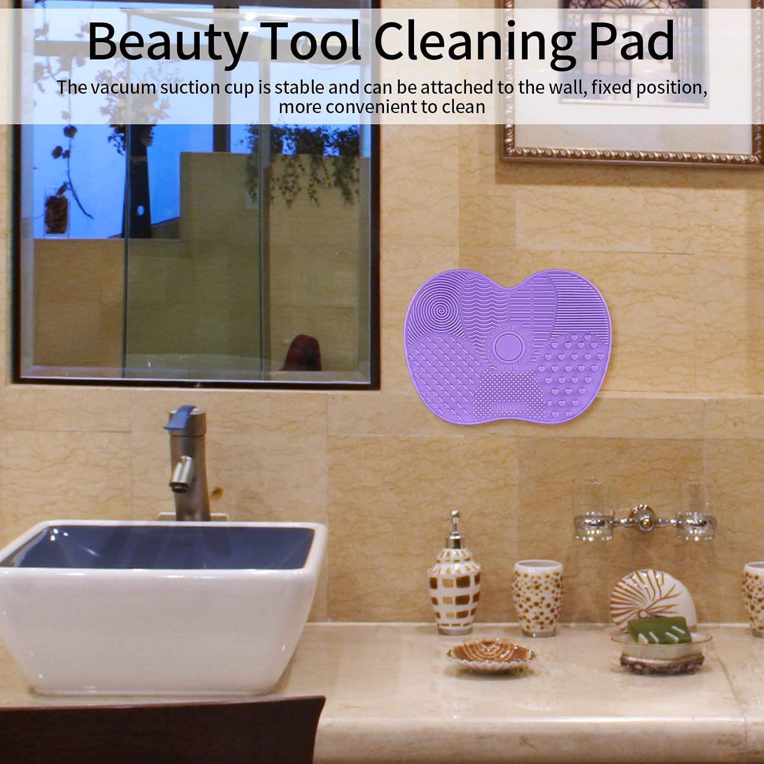 2 Pcs Silicone Make Up Brush Cleaning Mat, Makeup Brush Cleaner Mats | silicone makeup brush cleaner,Cosmetic Cleaning Pads, Portable Washing Tool with Suction Cup for Makeup Cosmetic Brushes - Image 7