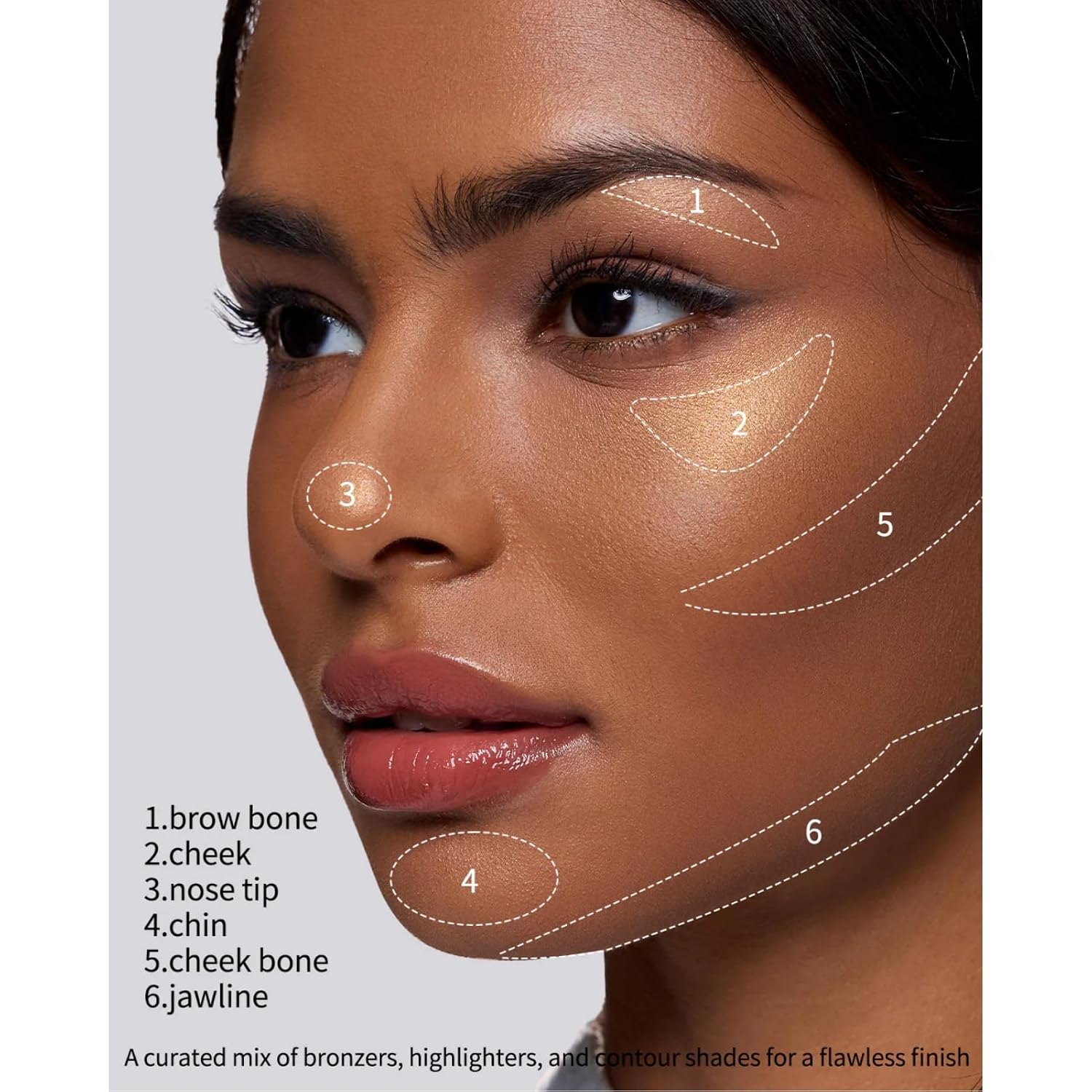 Flower Knows Butterfly Cloud Collar Embossed Highlight & Contour Palette | Cool Taupe Brown, Matte Contour & Pearl Highlight Shades, Sculpting & Brightening, Smooth Blendable Formula (02 Tawny Tea) - Image 4