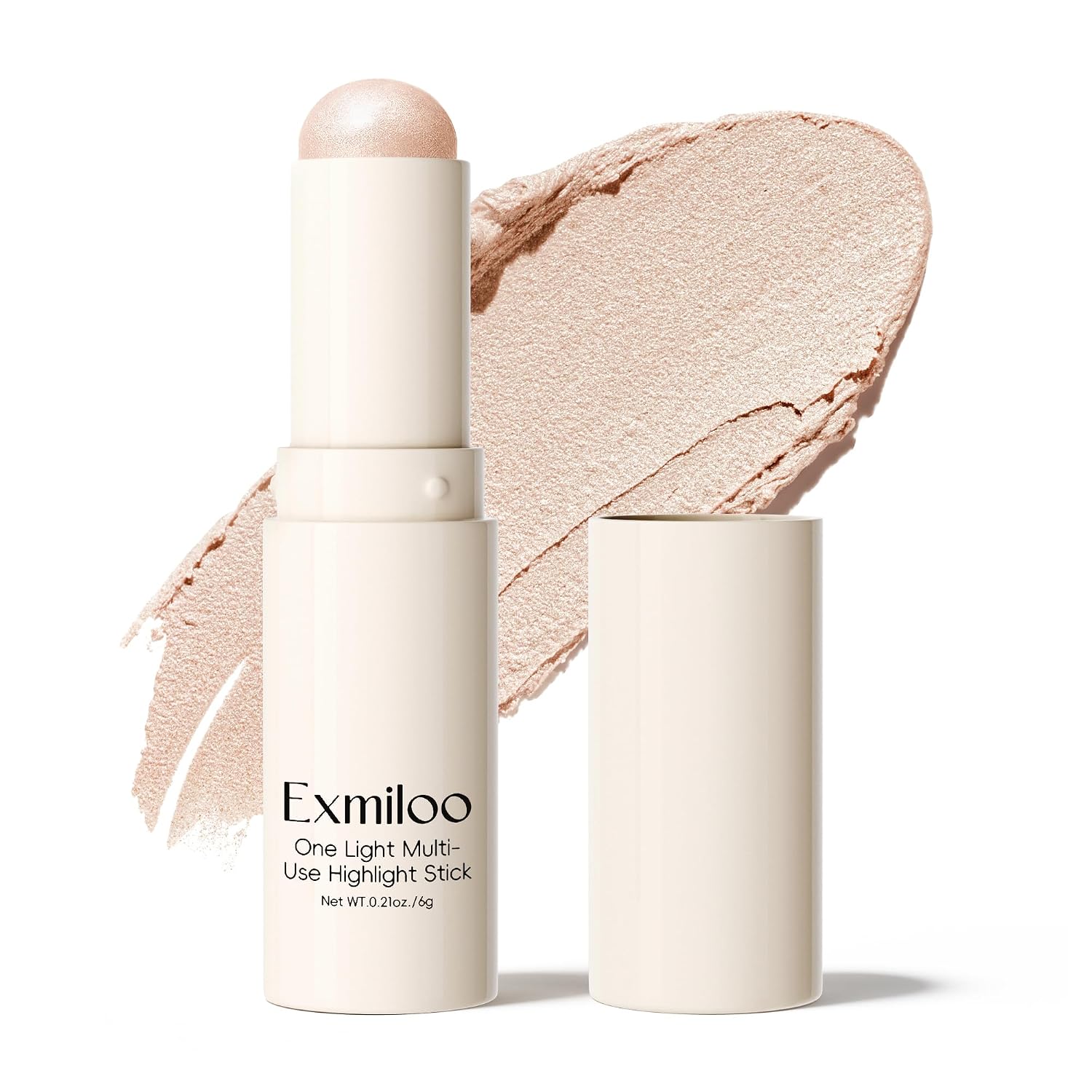 Exmiloo Highlighter Stick, Natural Champagne Glow Cream Makeup for Face | Natural Champagne Glow for Light to Medium Skin, Buildable Cream Highlight for Cheekbones, Brow Bone and Nose