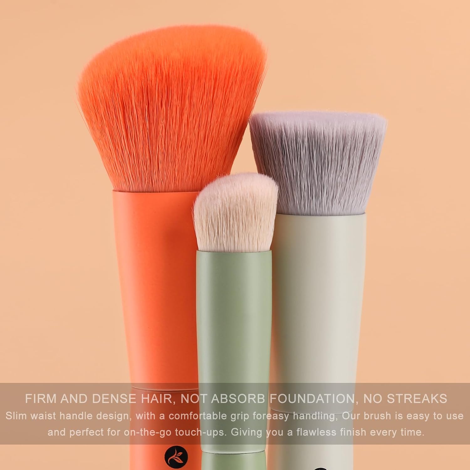 3Pcs Foundation Brush Contour Concealer Brush Set, Under Eye & Blusher Brush Face Kabuki Makeup Brushes - Image 4