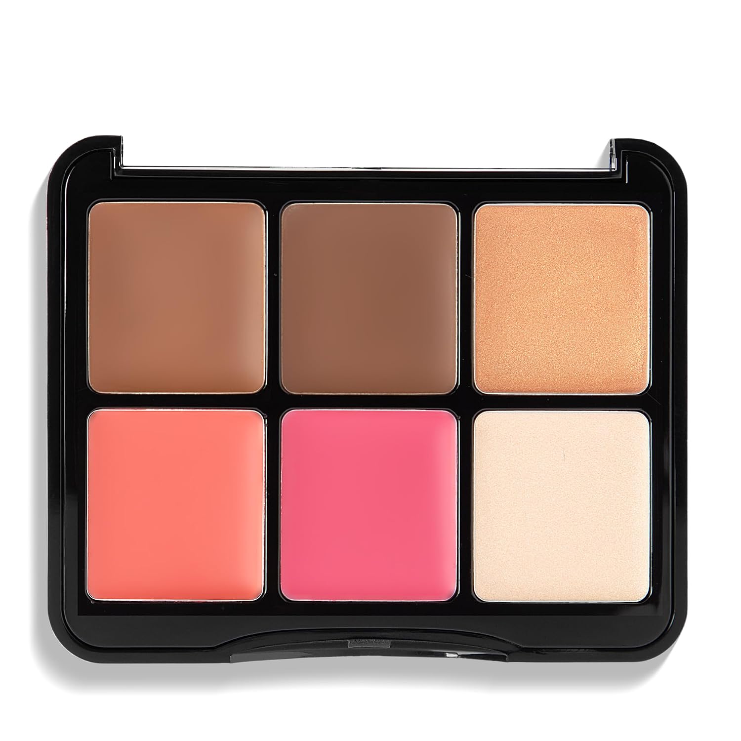 W7 Let's Face It Cream Palette - Light Soft Glow | 6-Pan Bronzer, Blush and Highlight, Creamy Blendable Formula - Image 3