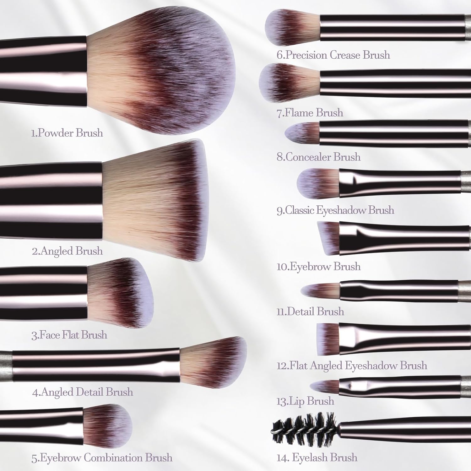 Travel Makeup Brush Set with Case & Sponge for Foundation Powder Blush 14 | Soft Synthetic Brush Kit for Women Beginners & Travelers & Eyeshadow - Image 5