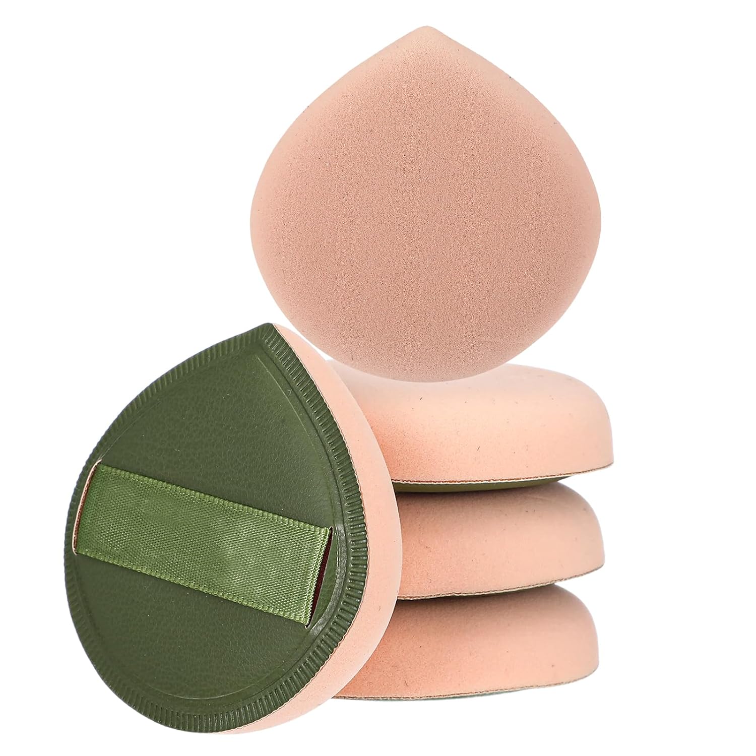 Ymapinc 5Pcs Make Up Sponges for Face, Cushion Foundation Puff | Latex-Free Makeup Applicator Sponge for Natural and Easy Makeup, Soft and Reusable Foundation Sponge for Liquid, Green