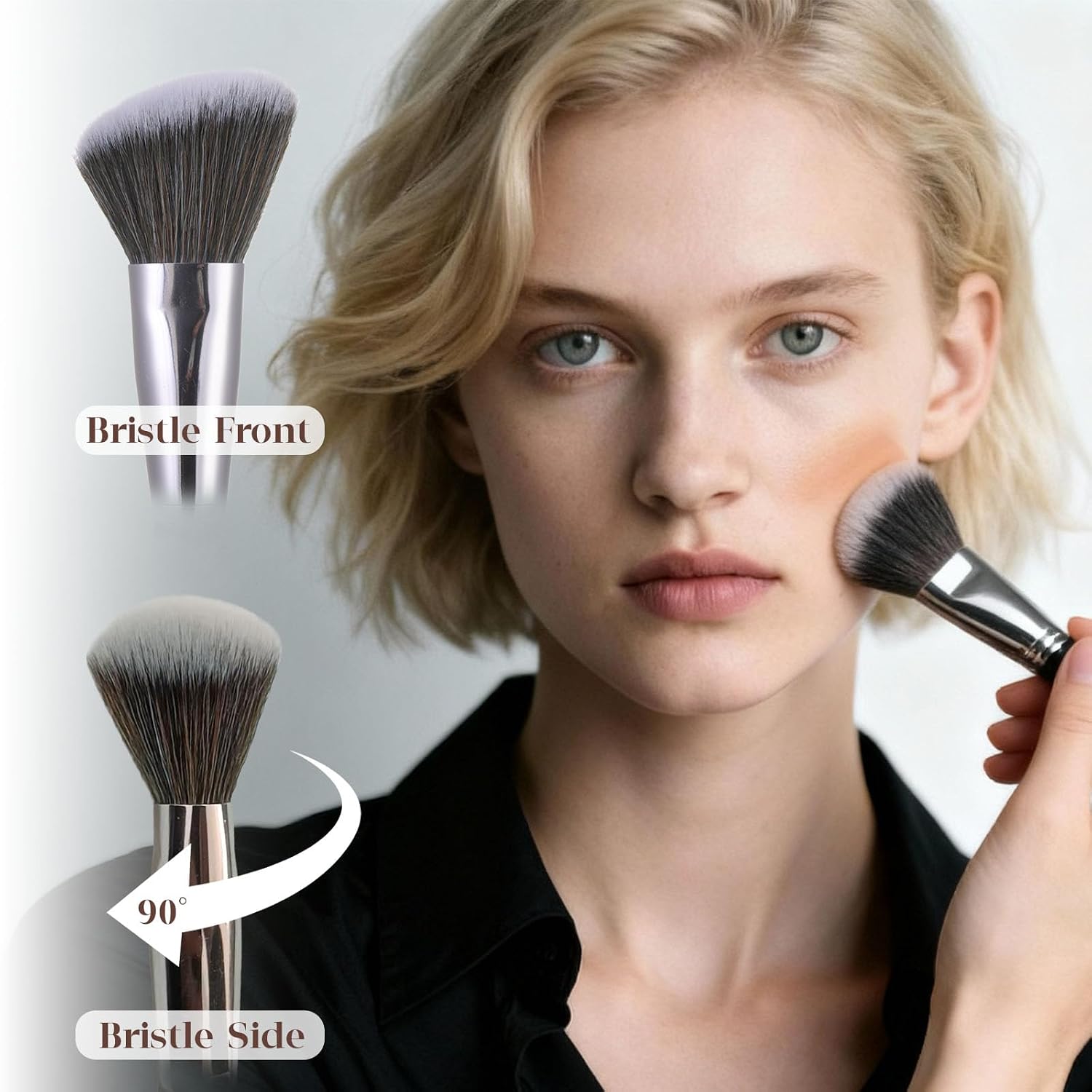 Angled Blush Brush, Bronzer Brush, Contour Brushes For Makeup, Angled Makeup Brush for Natural, Streak-Free Finish, Soft Dense Bristles Vegan &Cruelty-Free, Ideal For Liquid Cream And Powder Cosmetics - Image 6