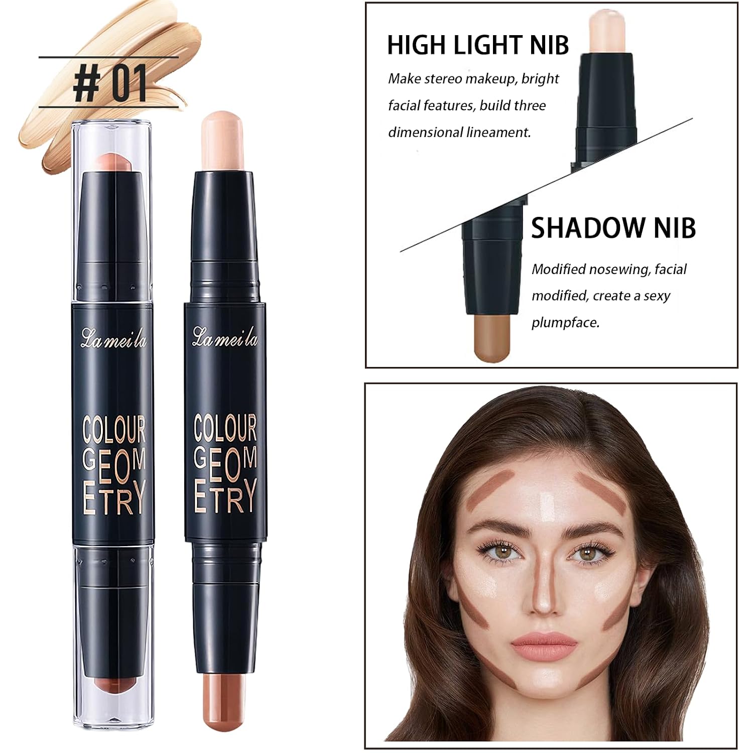 All in One Makeup Kit for Women Full Kit, Makeup Set 12 Colors Eyeshadow, Foundation & Primer, Lipsticks, Eyeliner, Mascara, Contour Stick, Brow Soap, Brush & Sponge, Make Up Gift Set for Women, Teens - Image 7