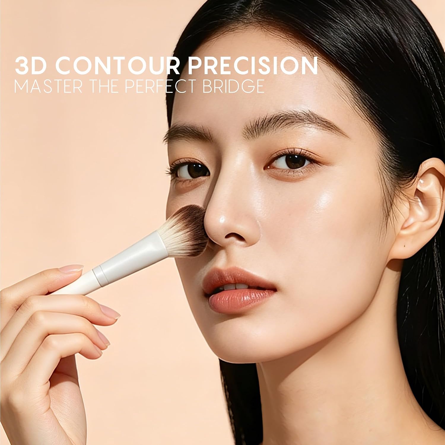 Fan Nose Contour Brush - Precision Contouring Tool for 3D Sculpting,Nose Shading and Highlighting - Professional Synthetic Makeup Brush for Flawless Cream & Powder Makeup Blending - Image 2